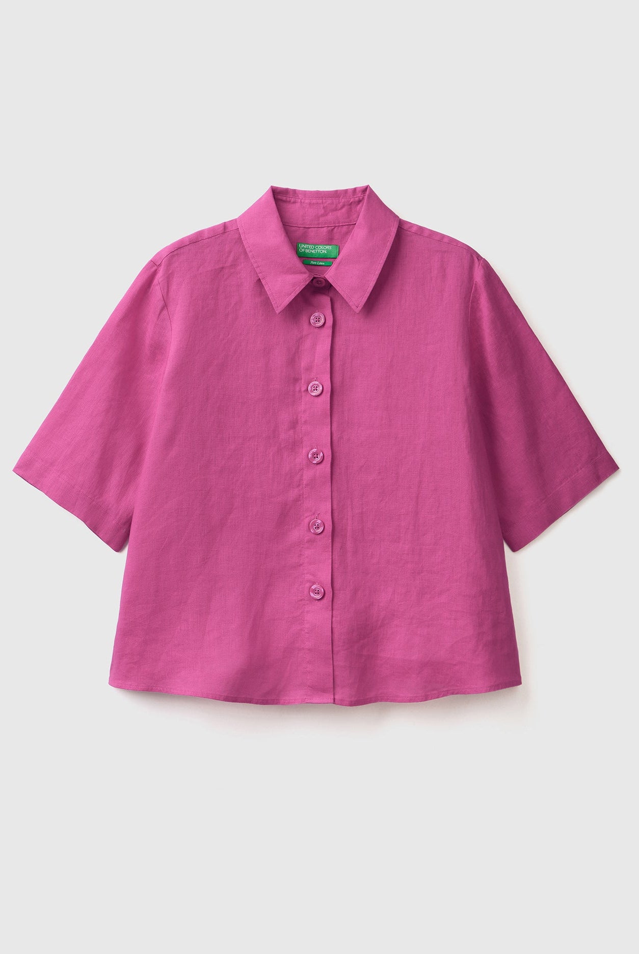 يونايتد كولورز اوف بينيتون قميص قصير من الكتان الخالص