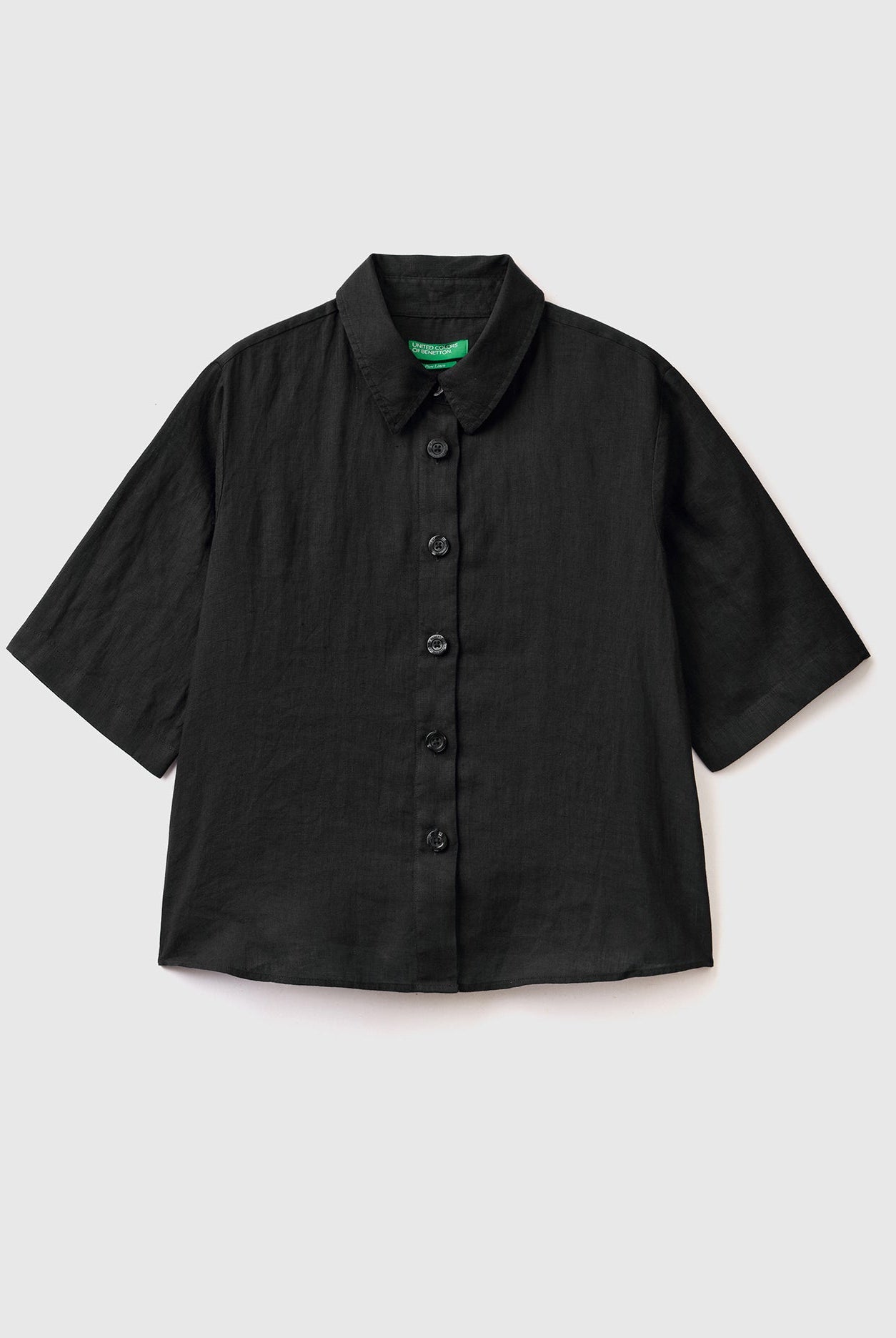 يونايتد كولورز اوف بينيتون قميص قصير من الكتان الخالص