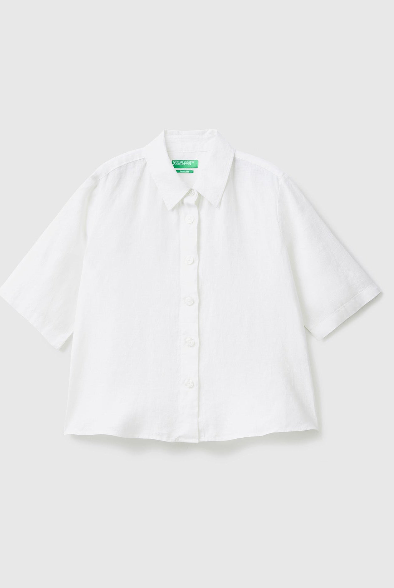 يونايتد كولورز اوف بينيتون قميص قصير من الكتان الخالص