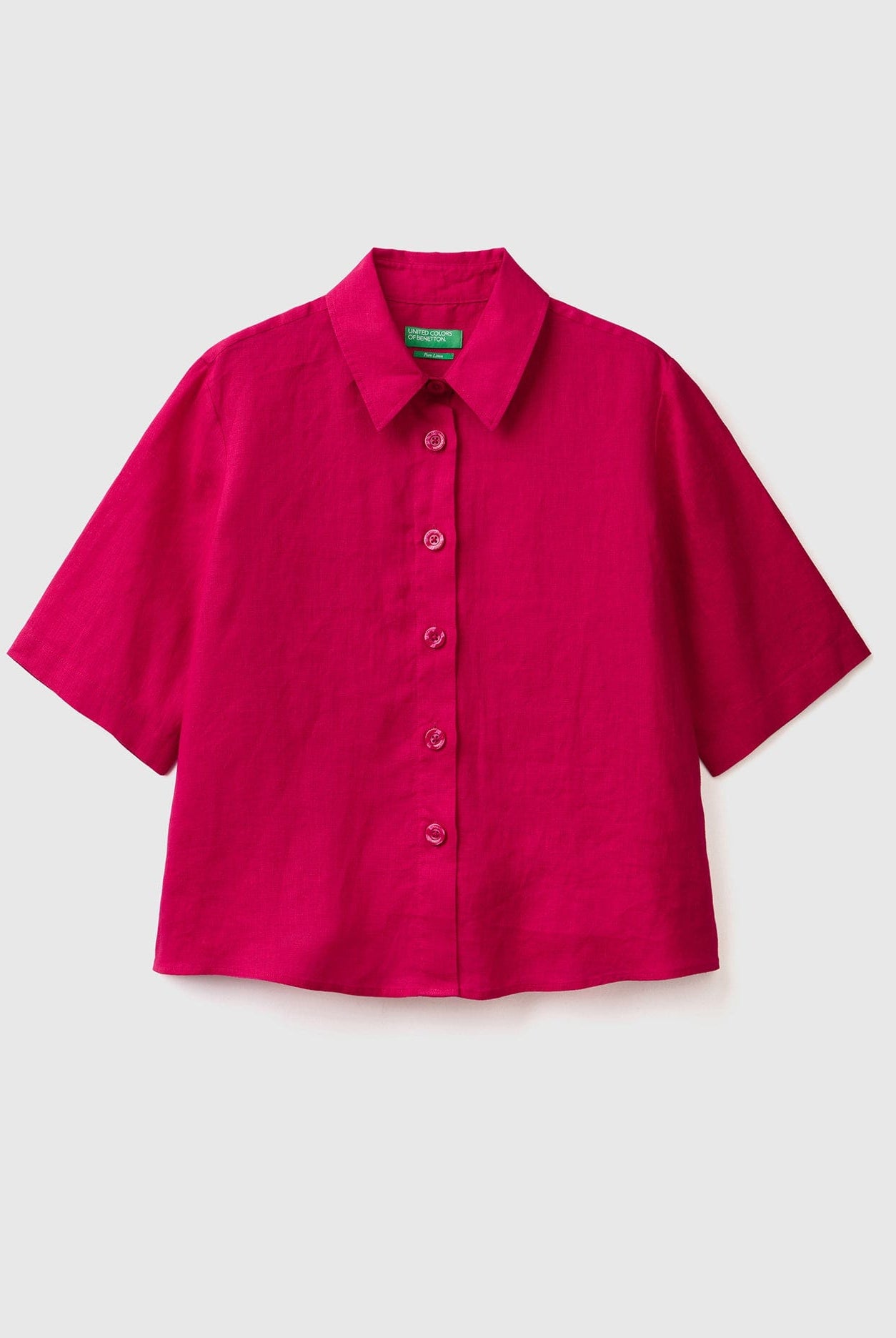 يونايتد كولورز اوف بينيتون قميص قصير من الكتان الخالص