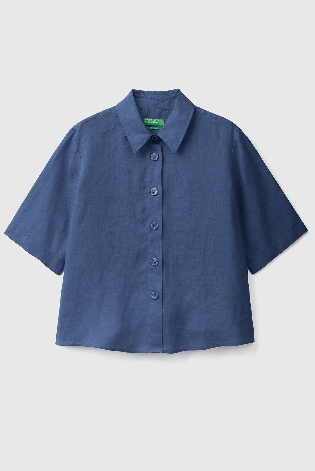يونايتد كولورز اوف بينيتون قميص قصير من الكتان الخالص