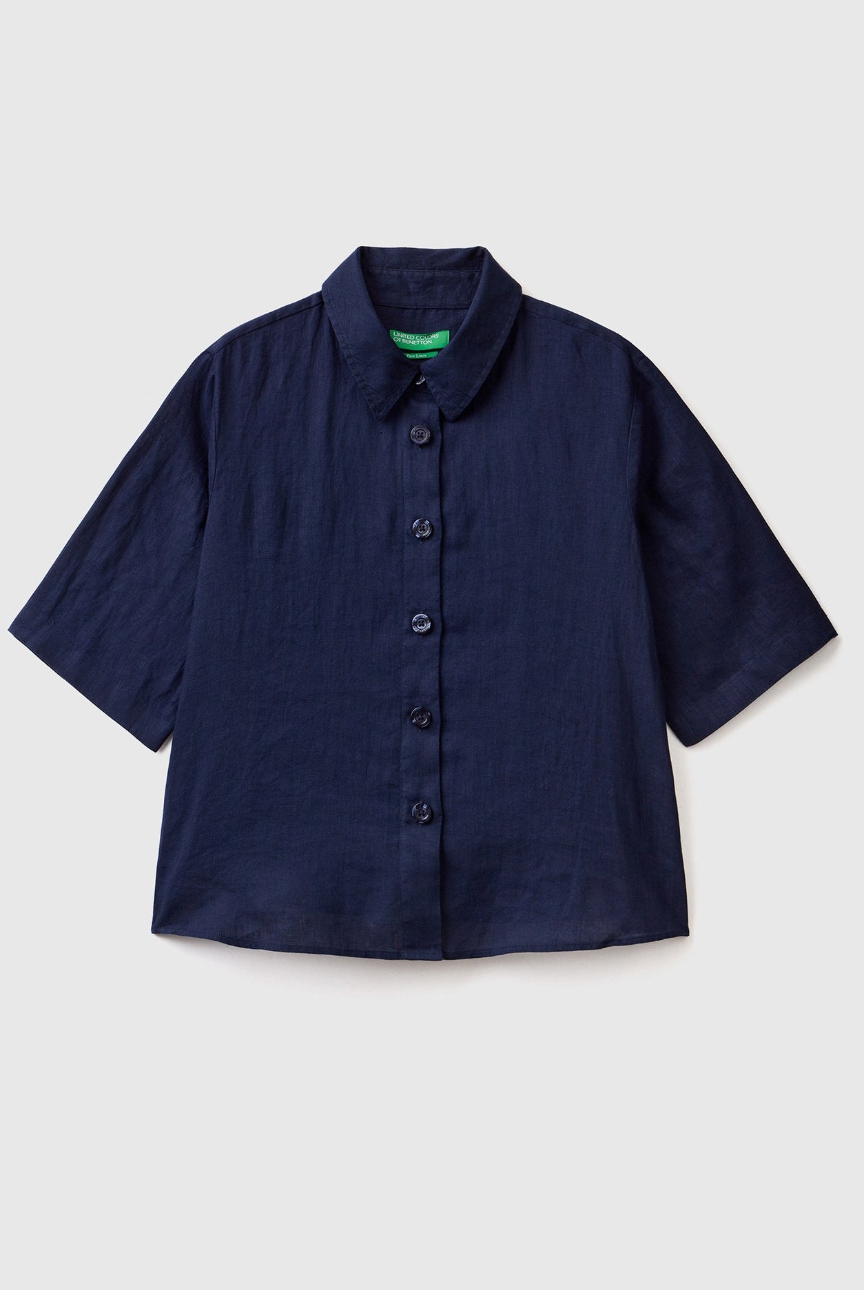 يونايتد كولورز اوف بينيتون قميص قصير من الكتان الخالص