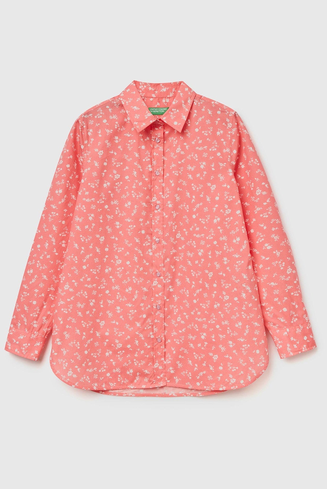 يونايتد كولورز اوف بينيتون قميص مطبوع ناعم كم طويل نسائي