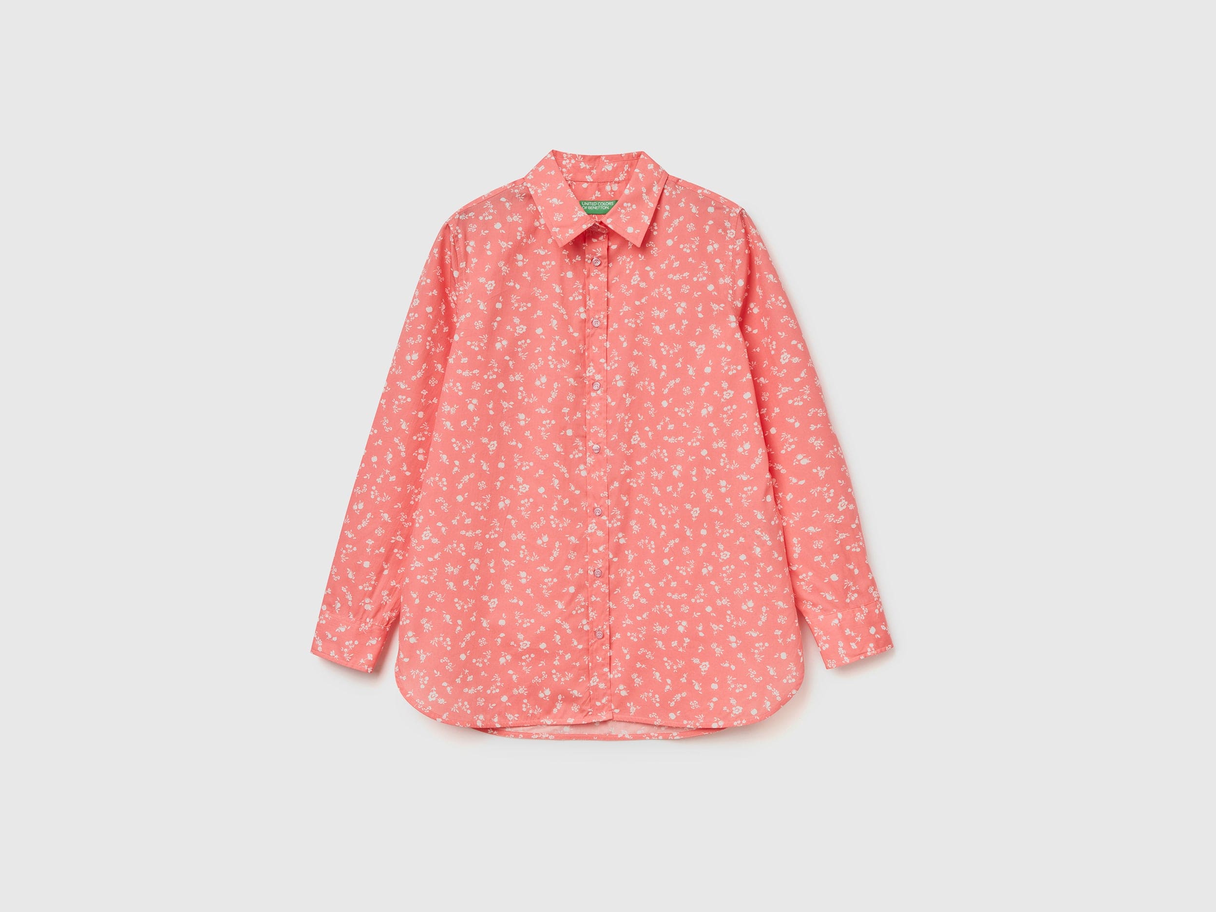 يونايتد كولورز اوف بينيتون قميص مطبوع ناعم كم طويل نسائي