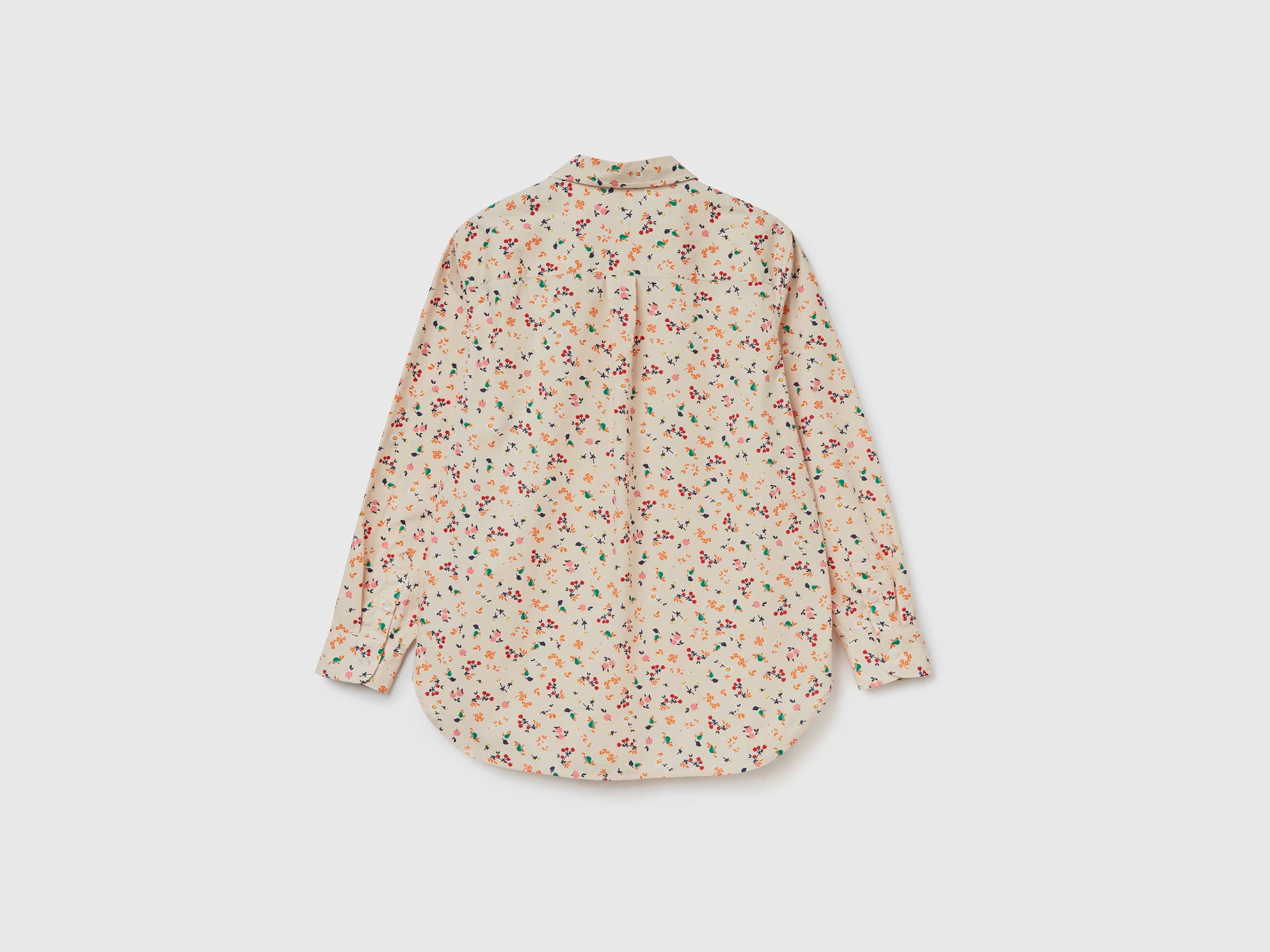 يونايتد كولورز اوف بينيتون قميص مطبوع ناعم كم طويل نسائي