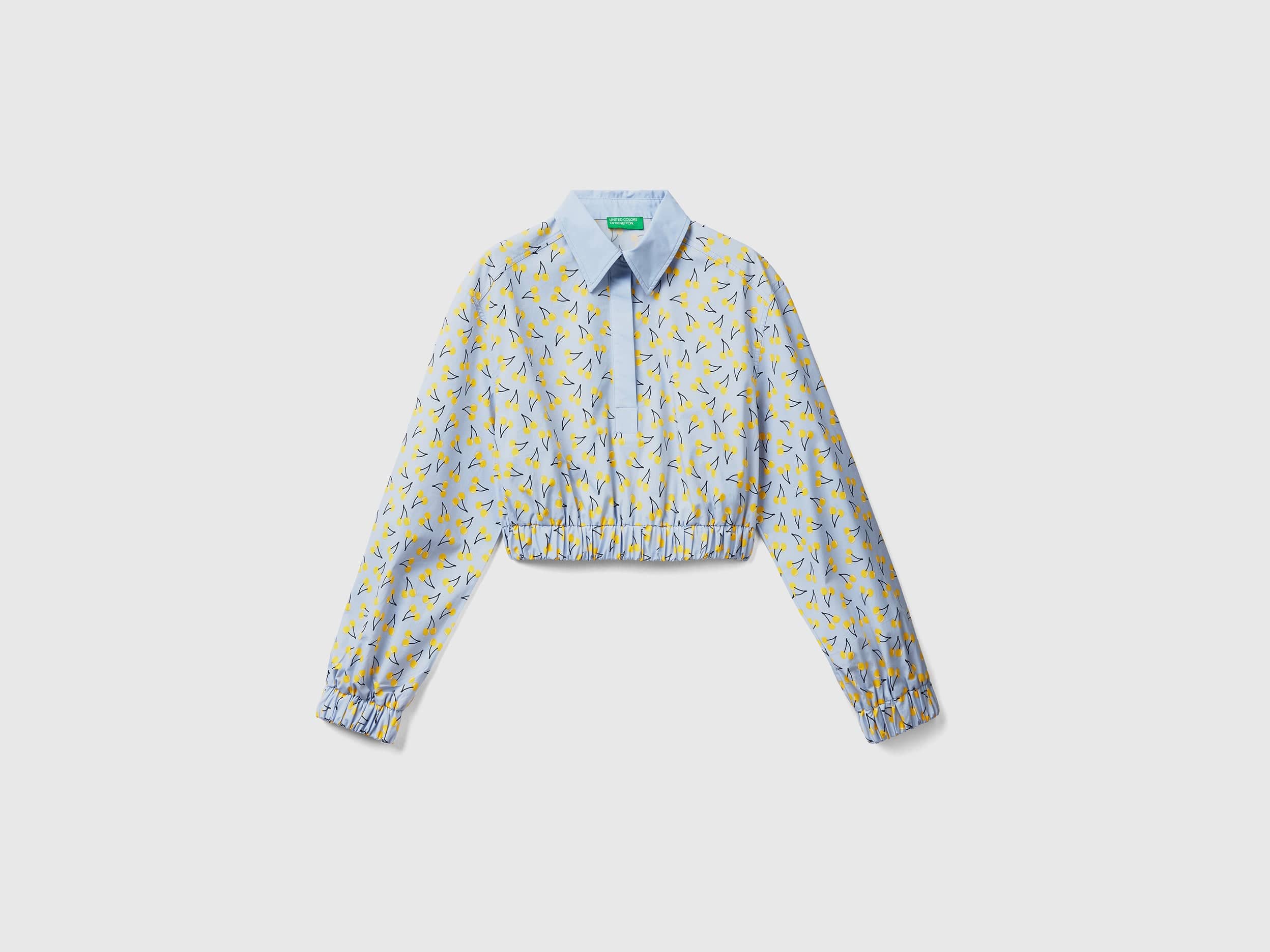 يونايتد كولورز اوف بينيتون قميص قصير بنمط الفاكهة بخصر مرتفع نسائي