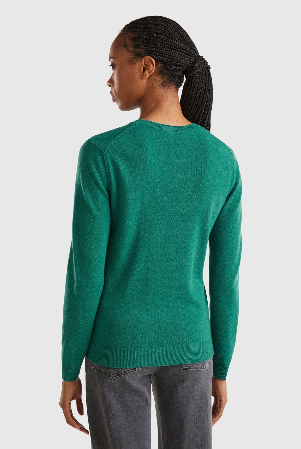 يونايتد كولورز اوف بينيتون بلوفر نسائي طويلة الأكمام بياقه دائريه