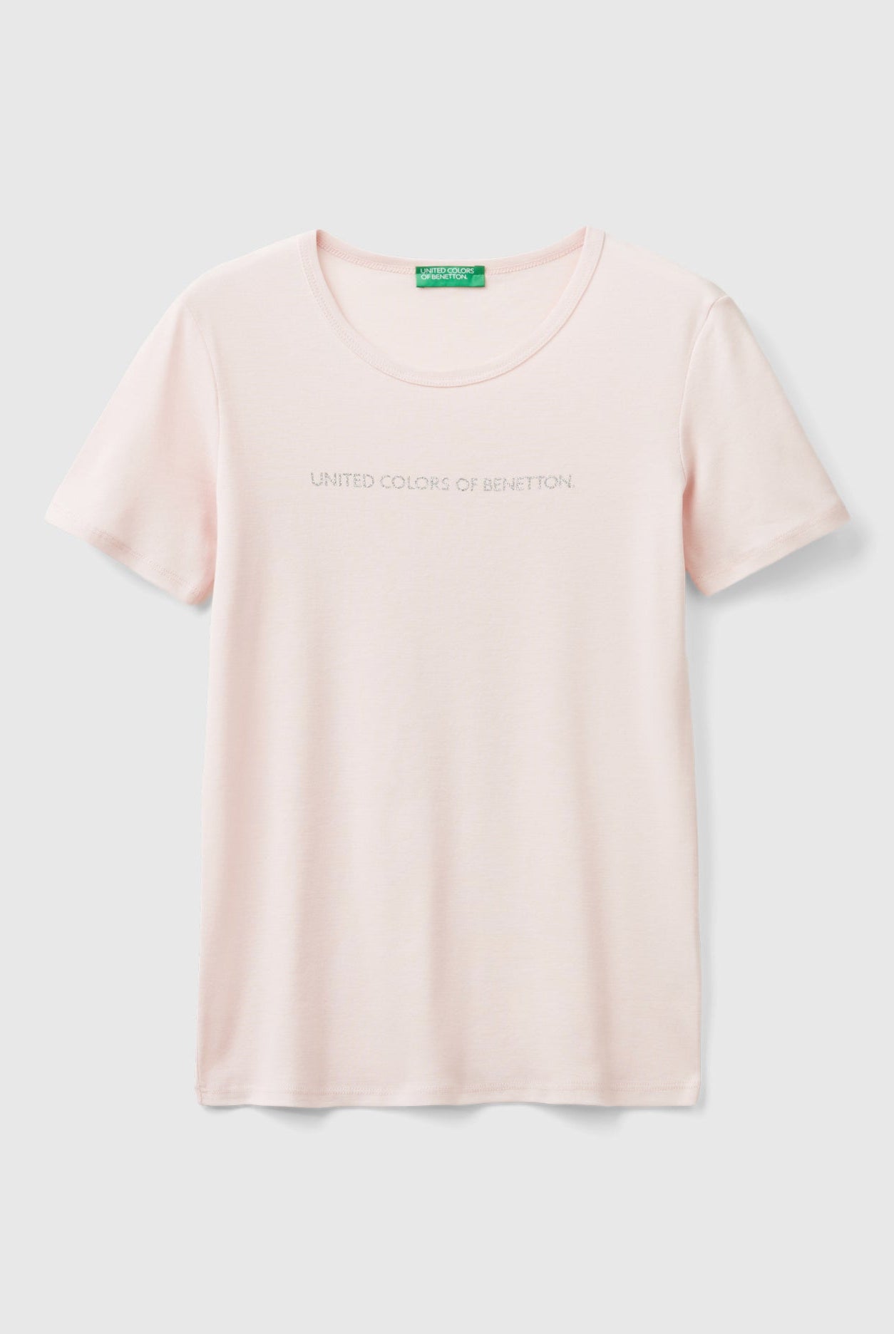 يونايتد كولورز اوف بينيتون تي شيرت نسائي قطن مع شعار مطبوع بلمعة