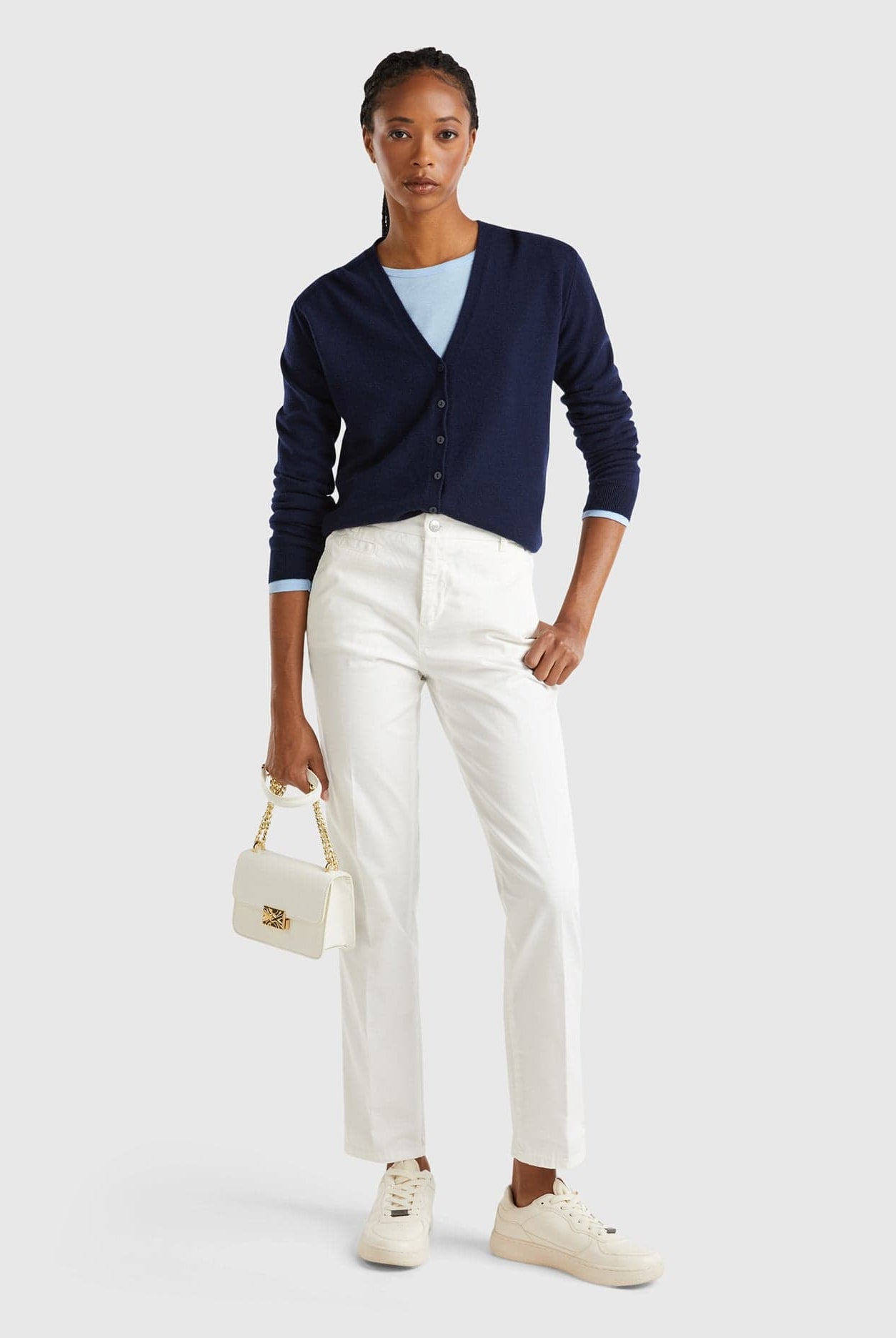 يونايتد كولورز اوف بينيتون بنطلون كلاسيك نسائي بجيوب جانبيه