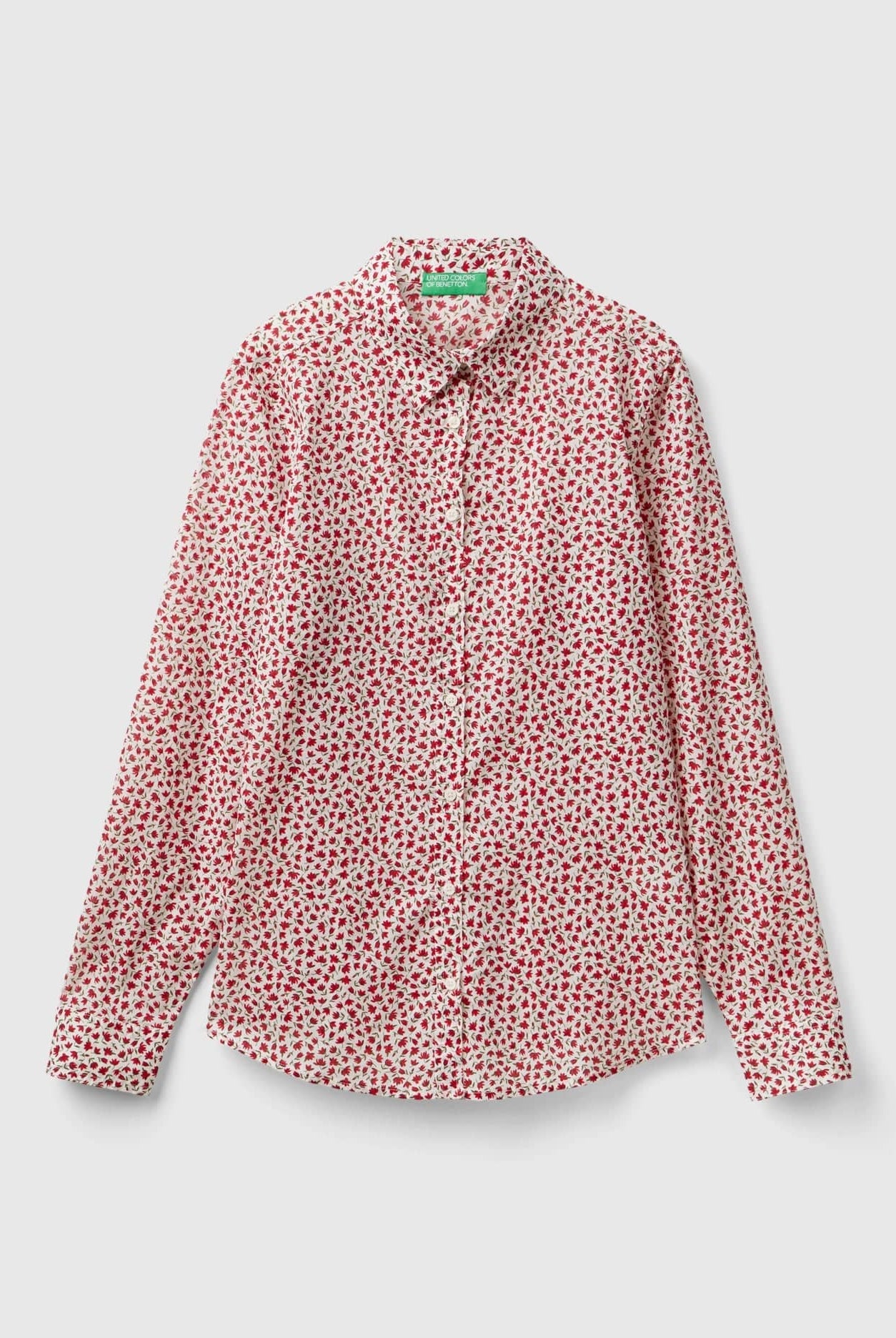 يونايتد كولورز اوف بينيتون قميص نسائي مزخرف كم طويل