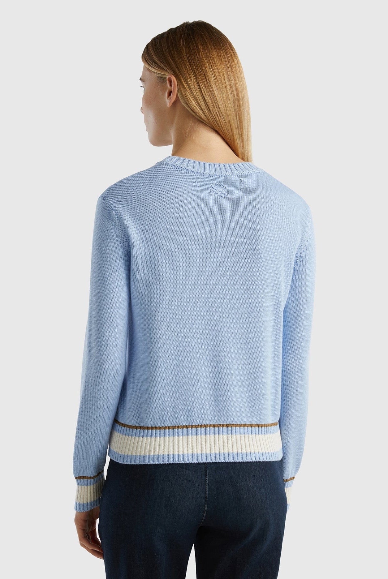 يونايتد كولورز اوف بينيتون بلوفر برسمة حصان أمامية كم طويل نسائي