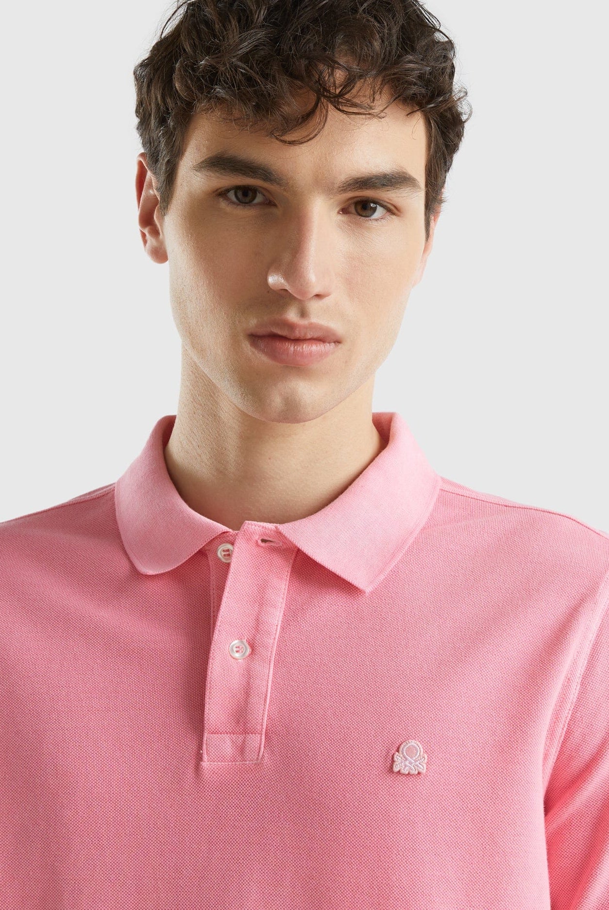 يونايتد كولورز اوف بينيتون تي شيرت برقبة بولو مطرز بشعار قطن 100%