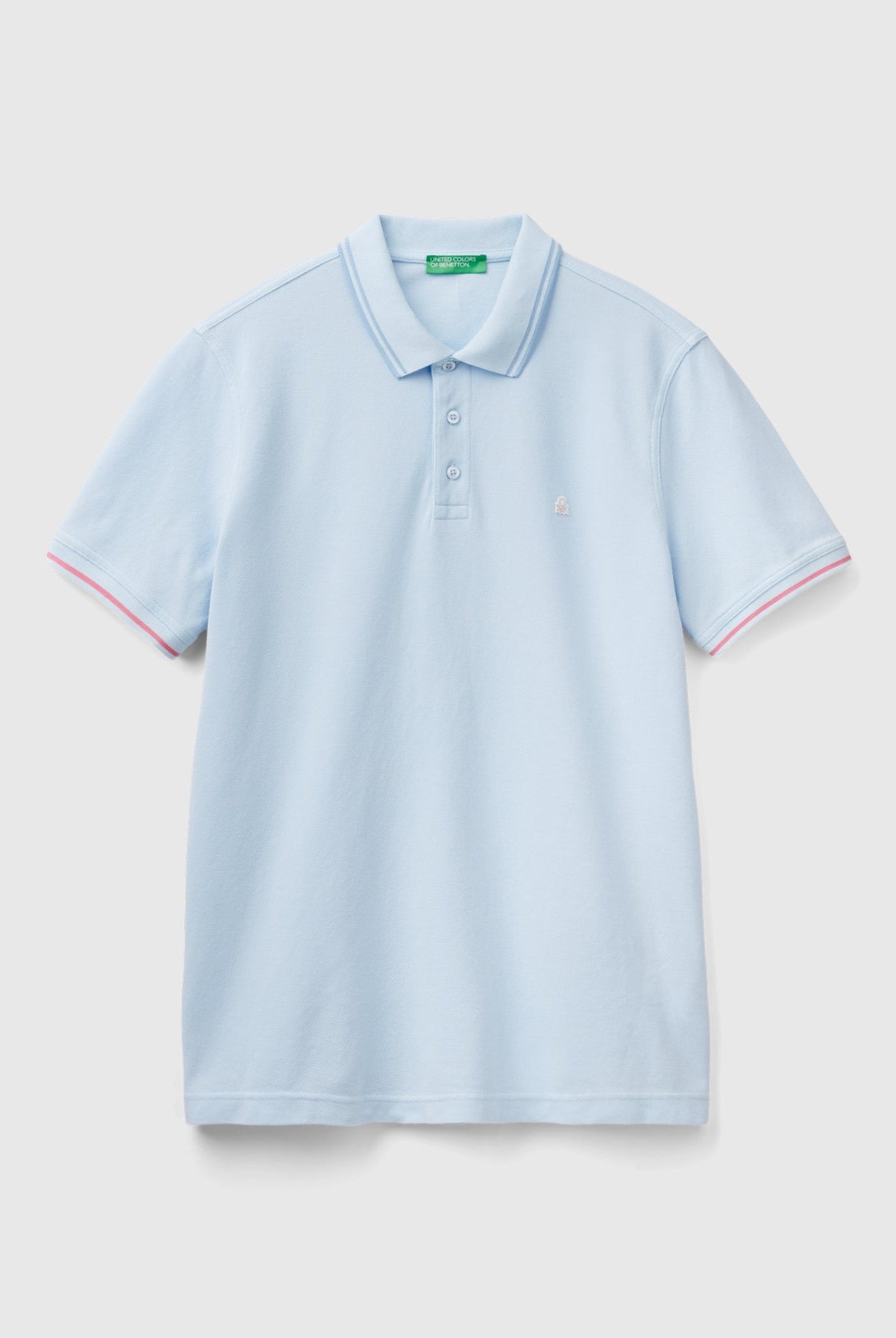 يونايتد كولورز اوف بينيتون تي شيرت بولو مخطط مع شعار مطرّز من قطن 100%
