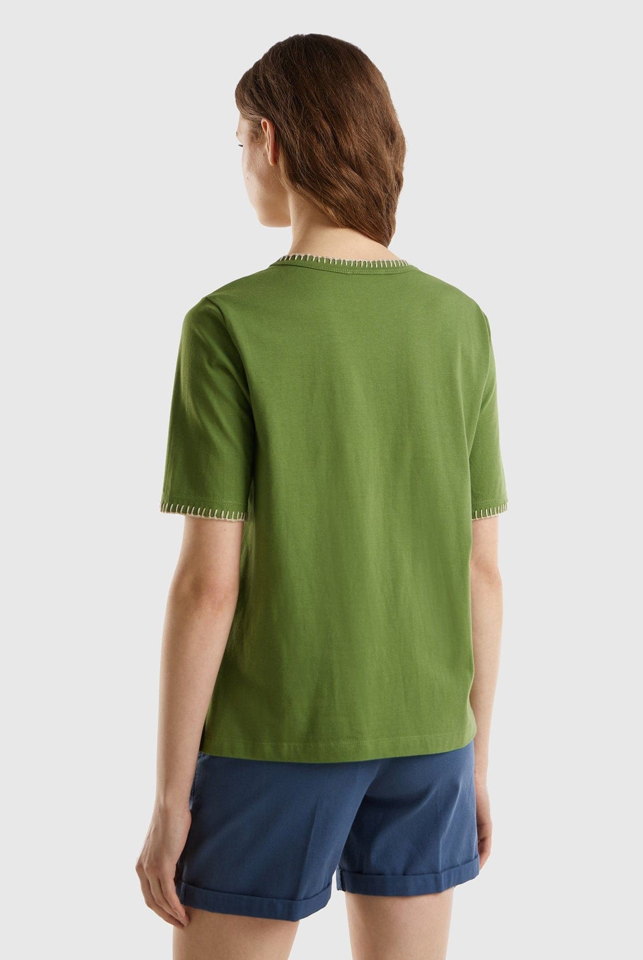 يونايتد كولورز اوف بينيتون تيشيرت نسائي منسوج برقبة دائرية