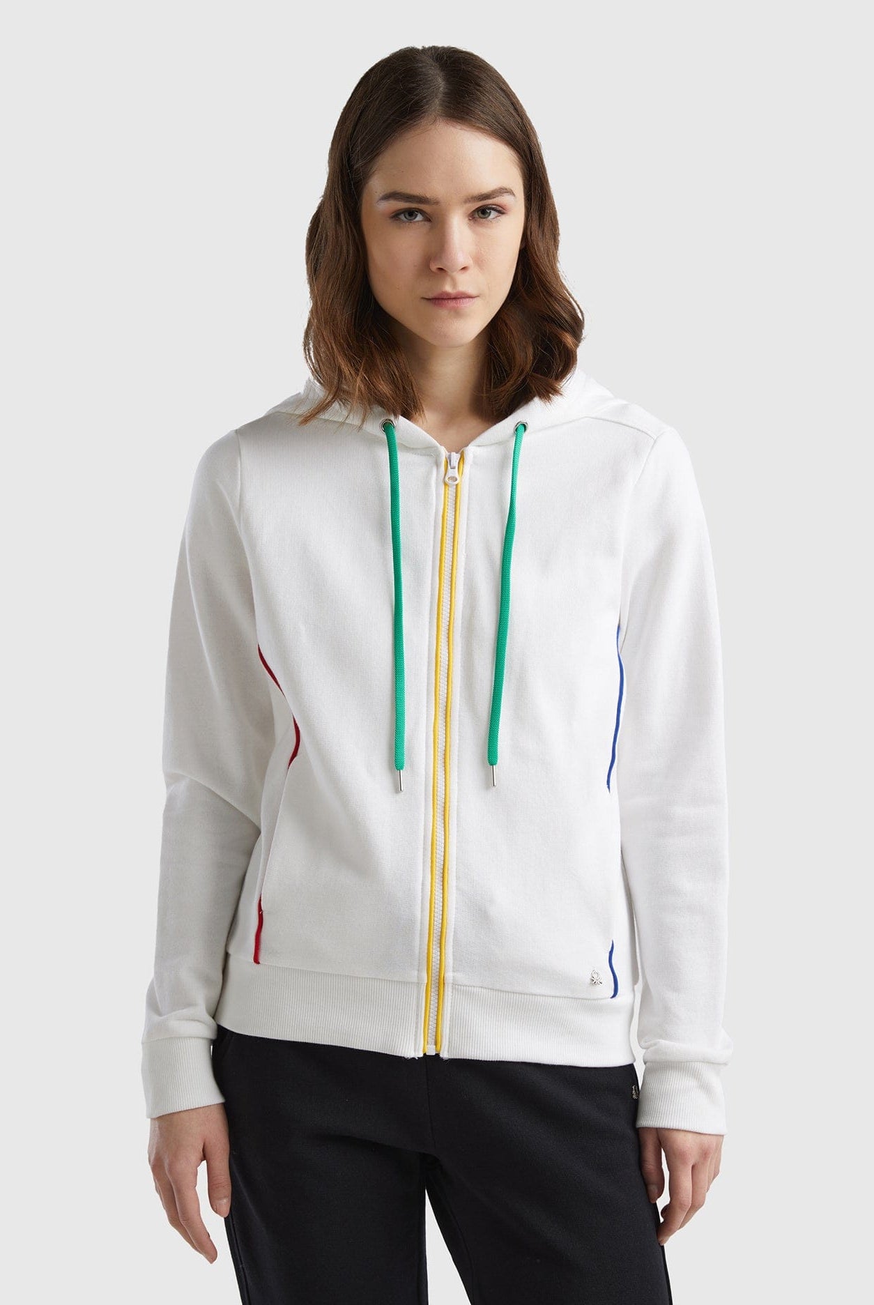 يونايتد كولورز اوف بينيتون سويت شيرت قطن بسحاب نسائي