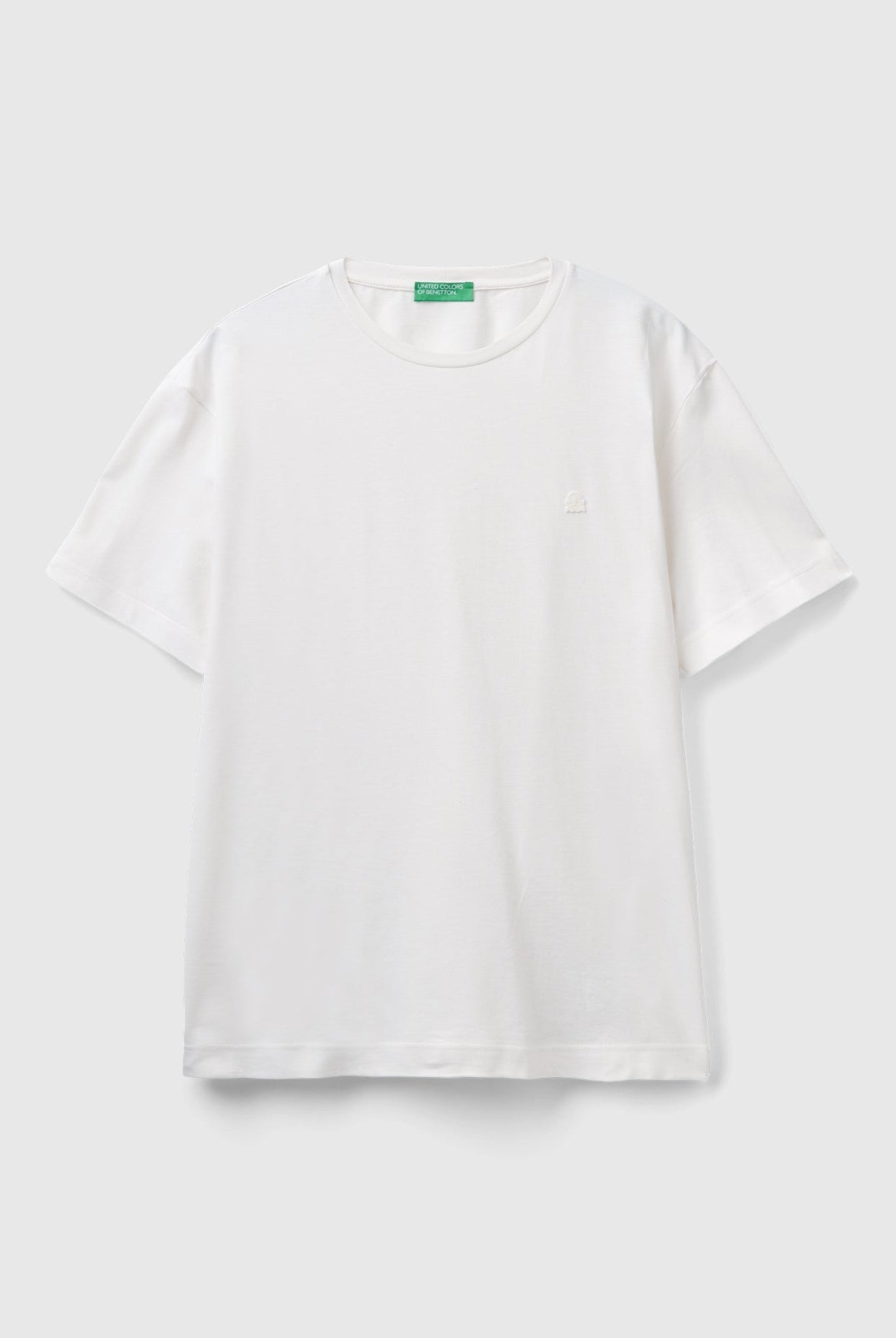 يونايتد كولورز اوف بينيتون تي شيرت برقبة دائرية مطرز بشعار قطن 100%