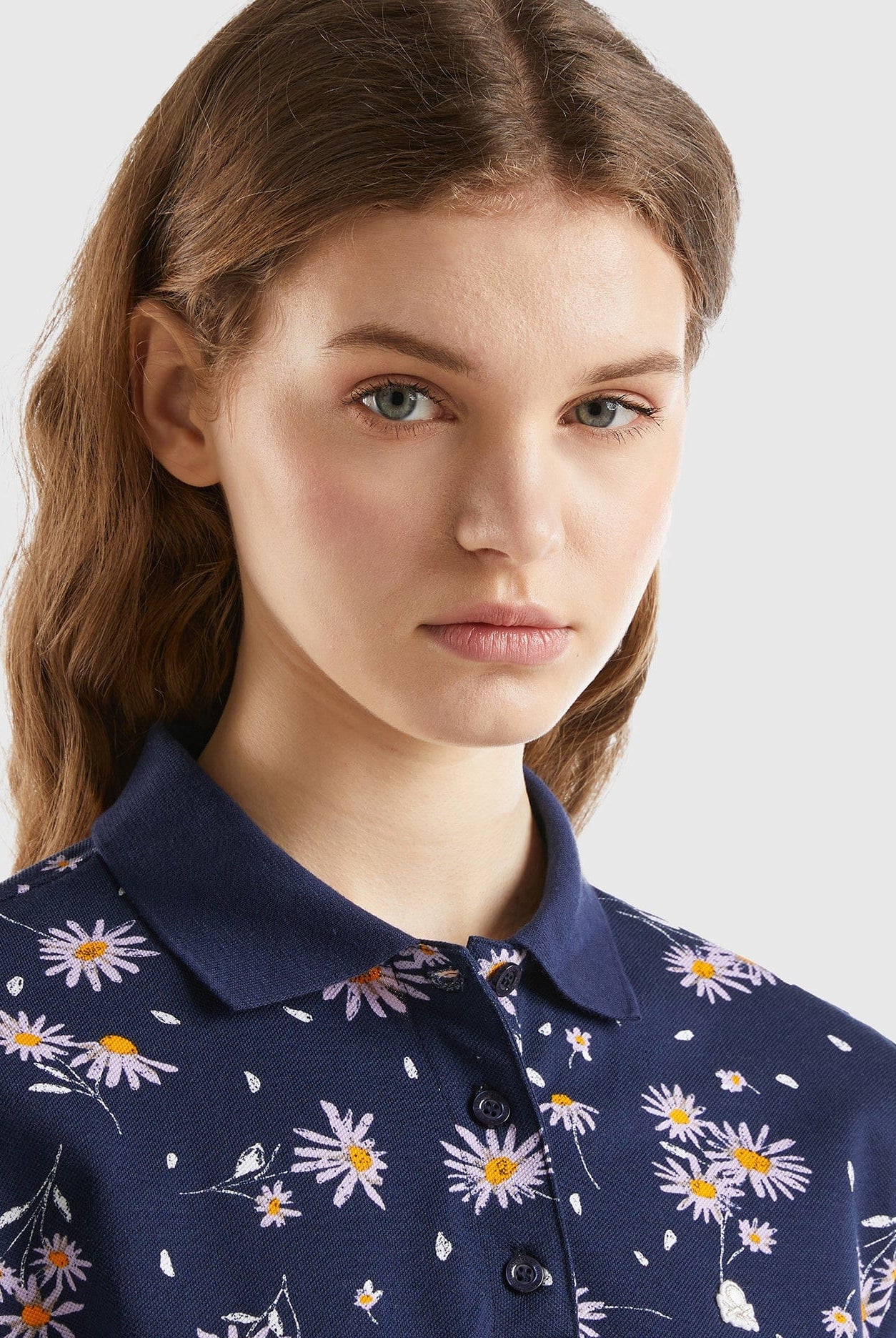 يونايتد كولورز اوف بينيتون تيشيرت بولو قطن مطاطي بتطريز لوجو على الصدر