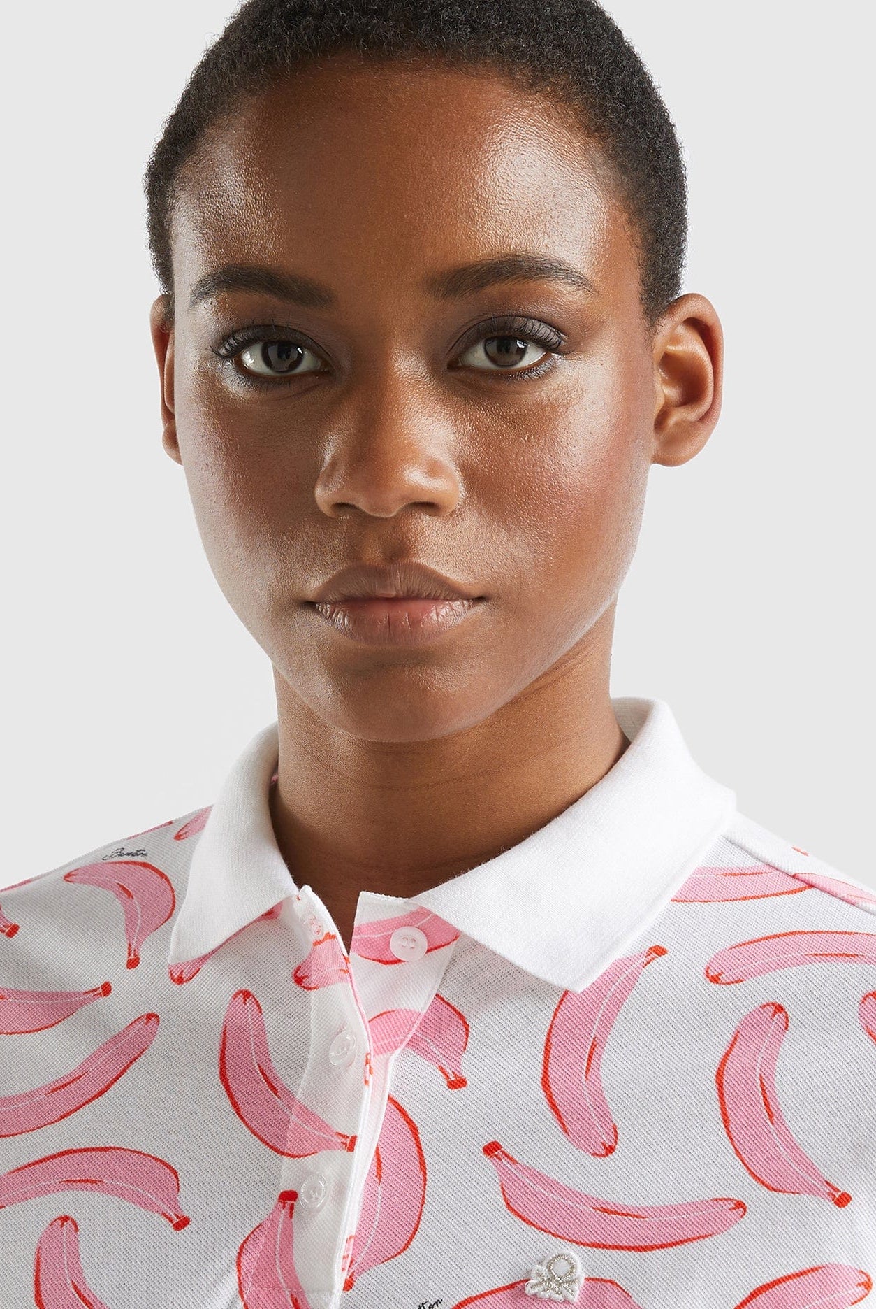 يونايتد كولورز اوف بينيتون تيشيرت بولو قطن مطاطي بتطريز لوجو على الصدر