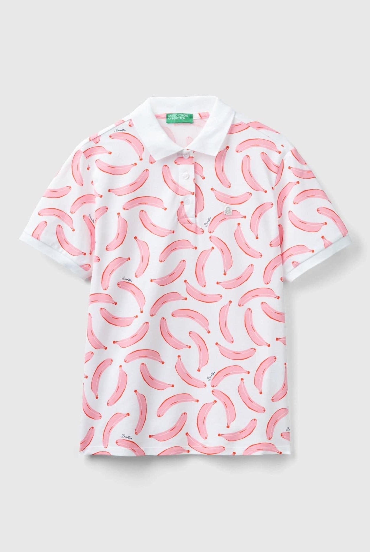 يونايتد كولورز اوف بينيتون تيشيرت بولو قطن مطاطي بتطريز لوجو على الصدر