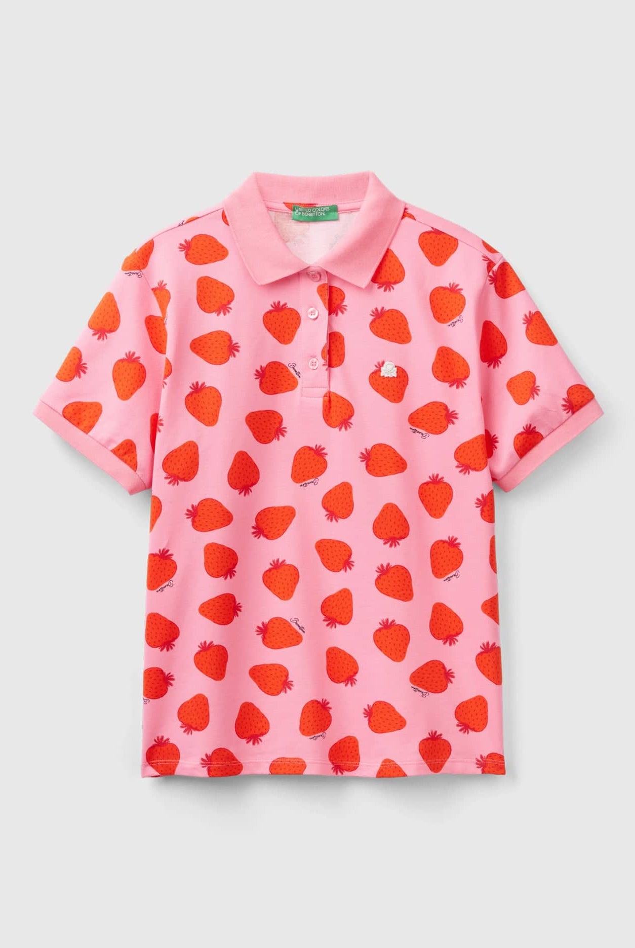 يونايتد كولورز اوف بينيتون تيشيرت بولو قطن مطاطي بتطريز لوجو على الصدر