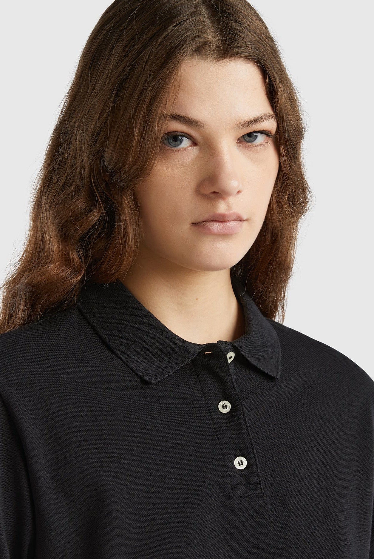 يونايتد كولورز اوف بينيتون تيشيرت بولو نسائي من القطن المطاطي