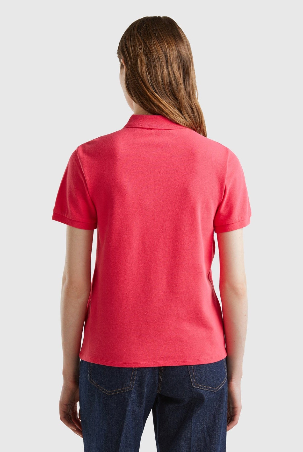 يونايتد كولورز اوف بينيتون تيشيرت بولو نسائي من القطن المطاطي