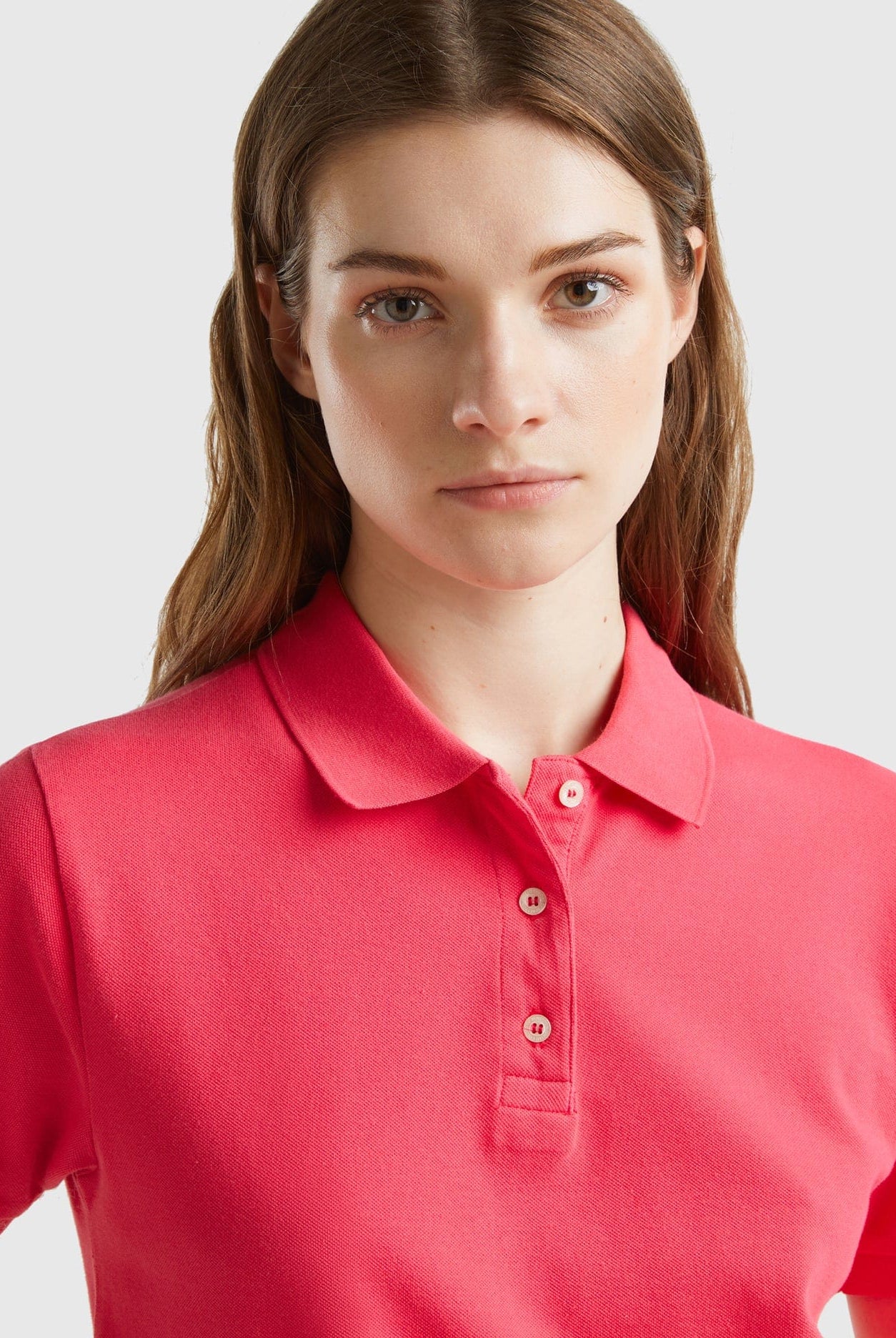 يونايتد كولورز اوف بينيتون تيشيرت بولو نسائي من القطن المطاطي