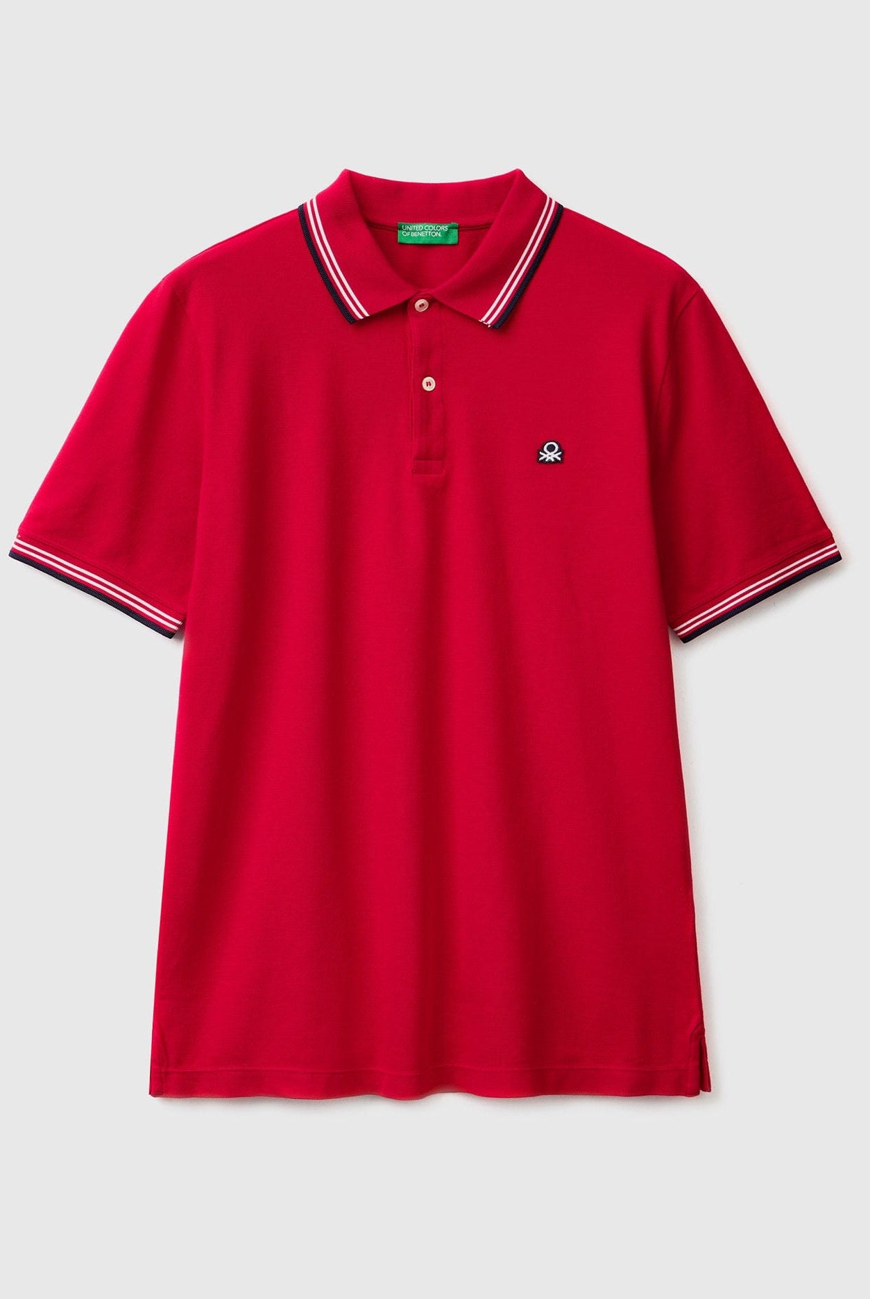 يونايتد كولورز اوف بينيتون تيشيرت بولو شبابي قطن مطاطي بأكمام قصيرة