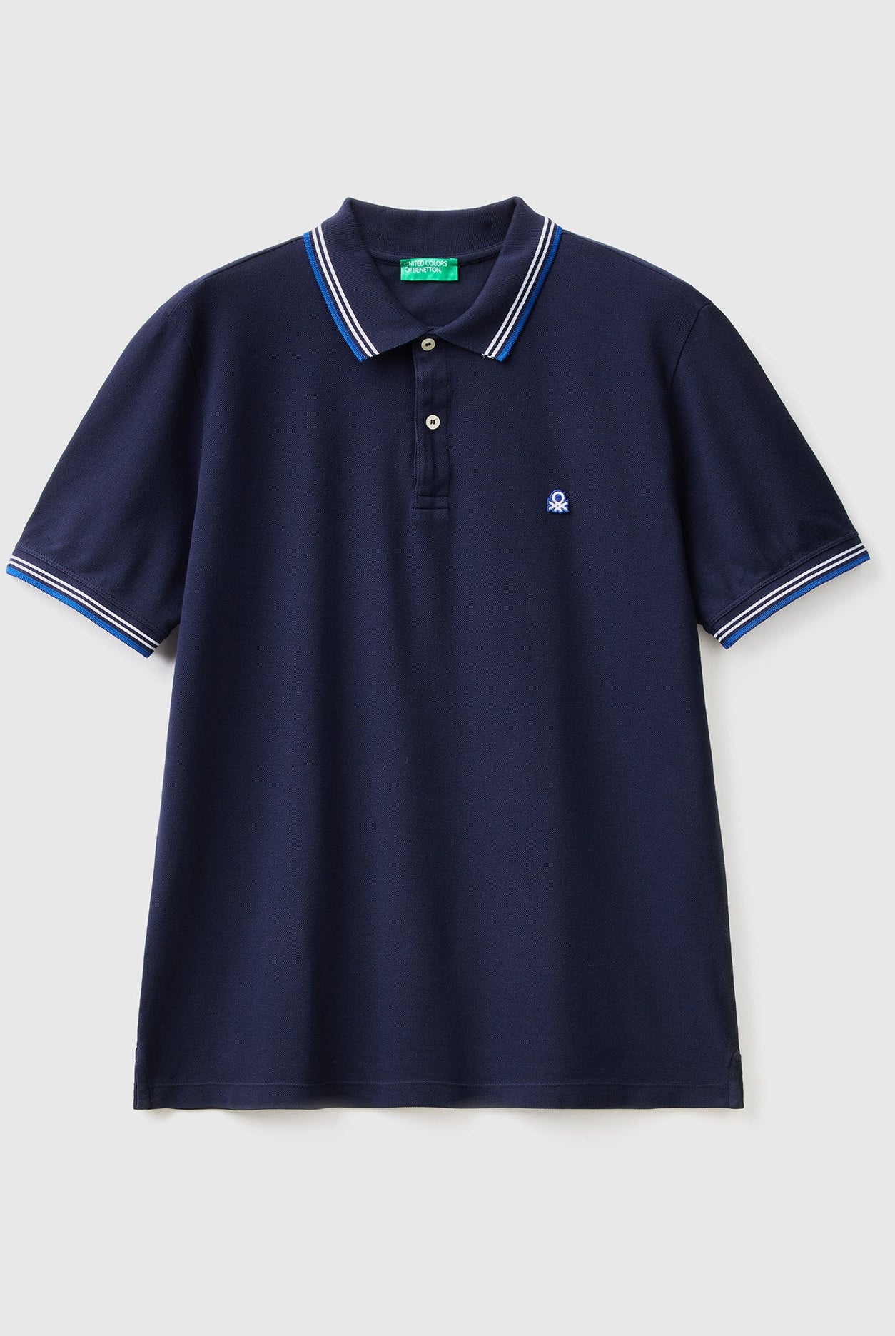 يونايتد كولورز اوف بينيتون تيشيرت بولو شبابي قطن مطاطي بأكمام قصيرة