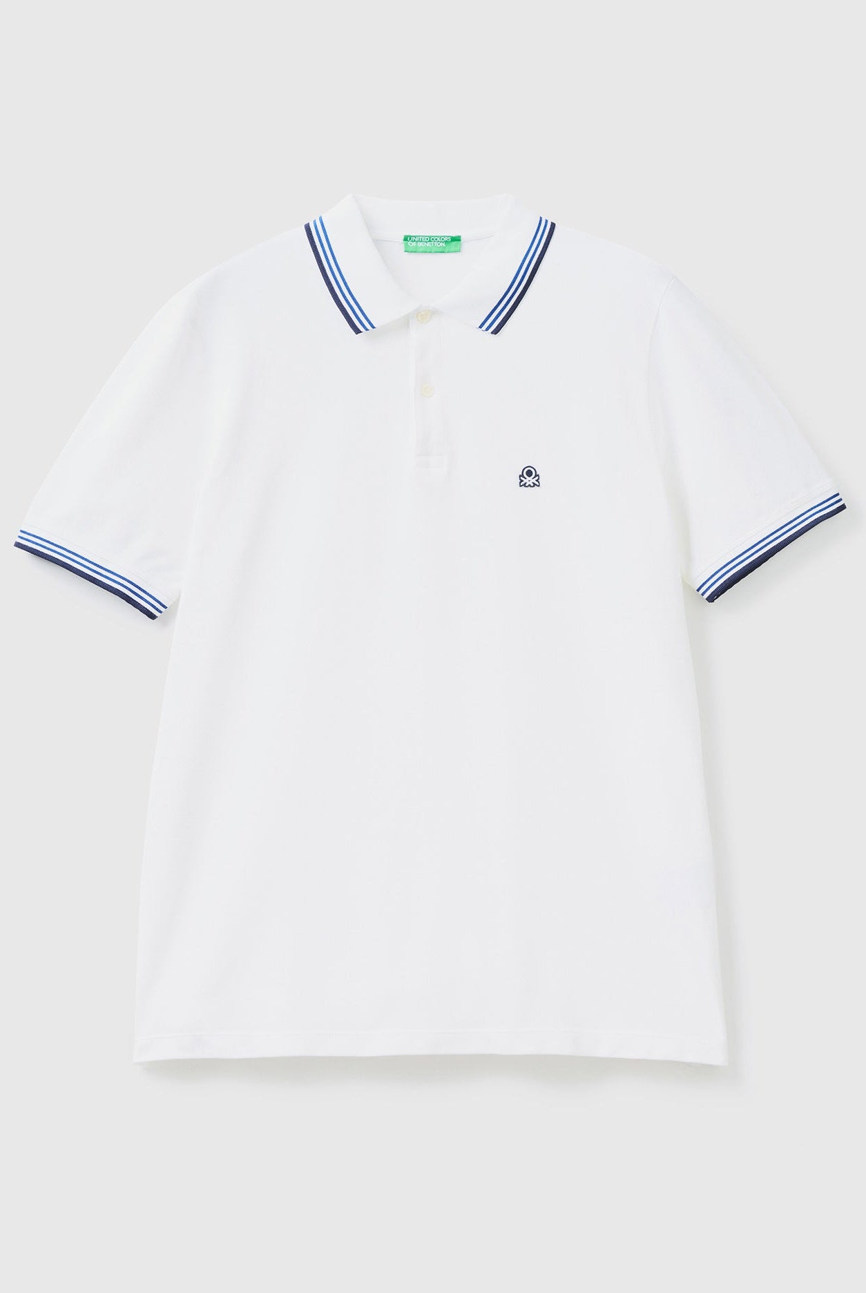 يونايتد كولورز اوف بينيتون تيشيرت بولو شبابي قطن مطاطي بأكمام قصيرة
