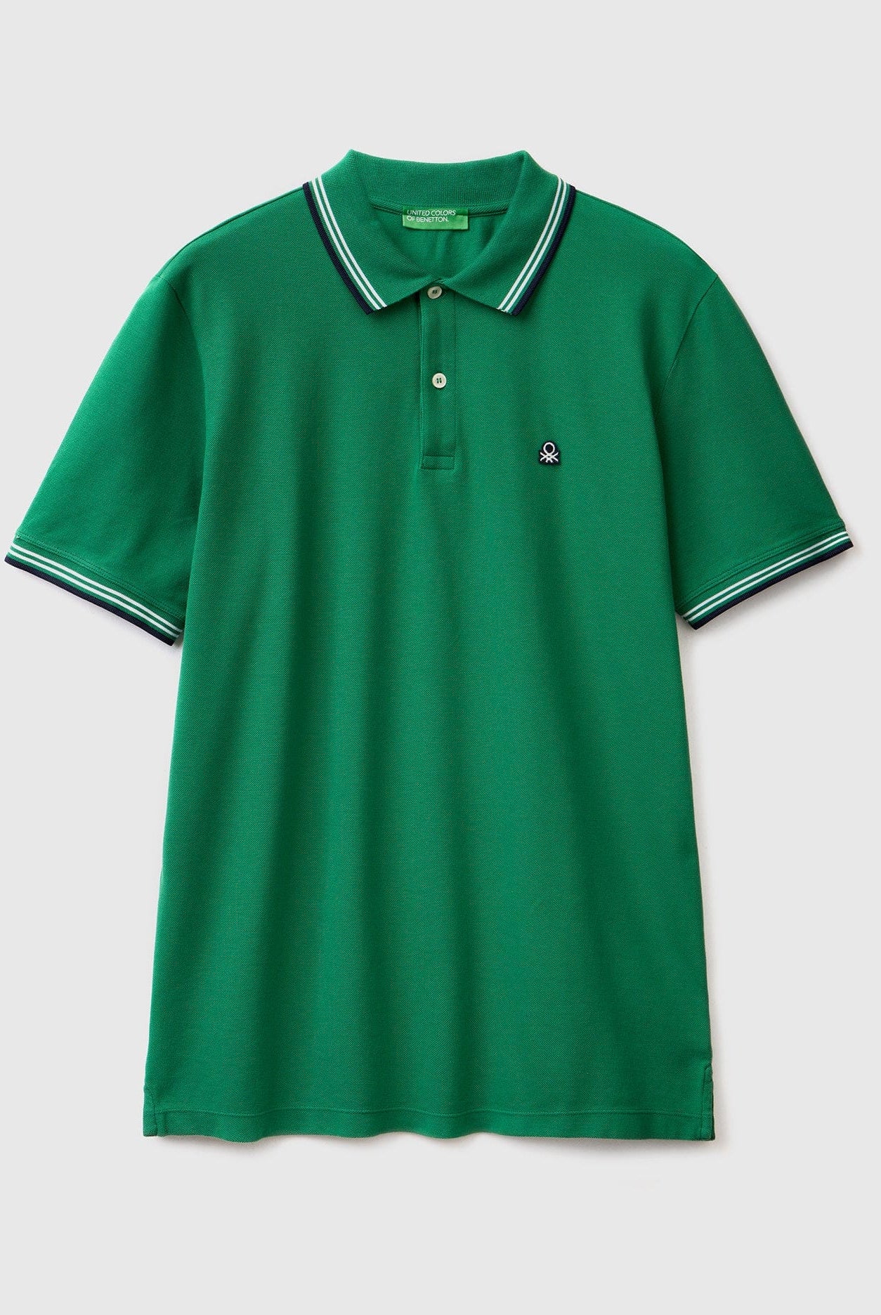 يونايتد كولورز اوف بينيتون تيشيرت بولو شبابي قطن مطاطي بأكمام قصيرة
