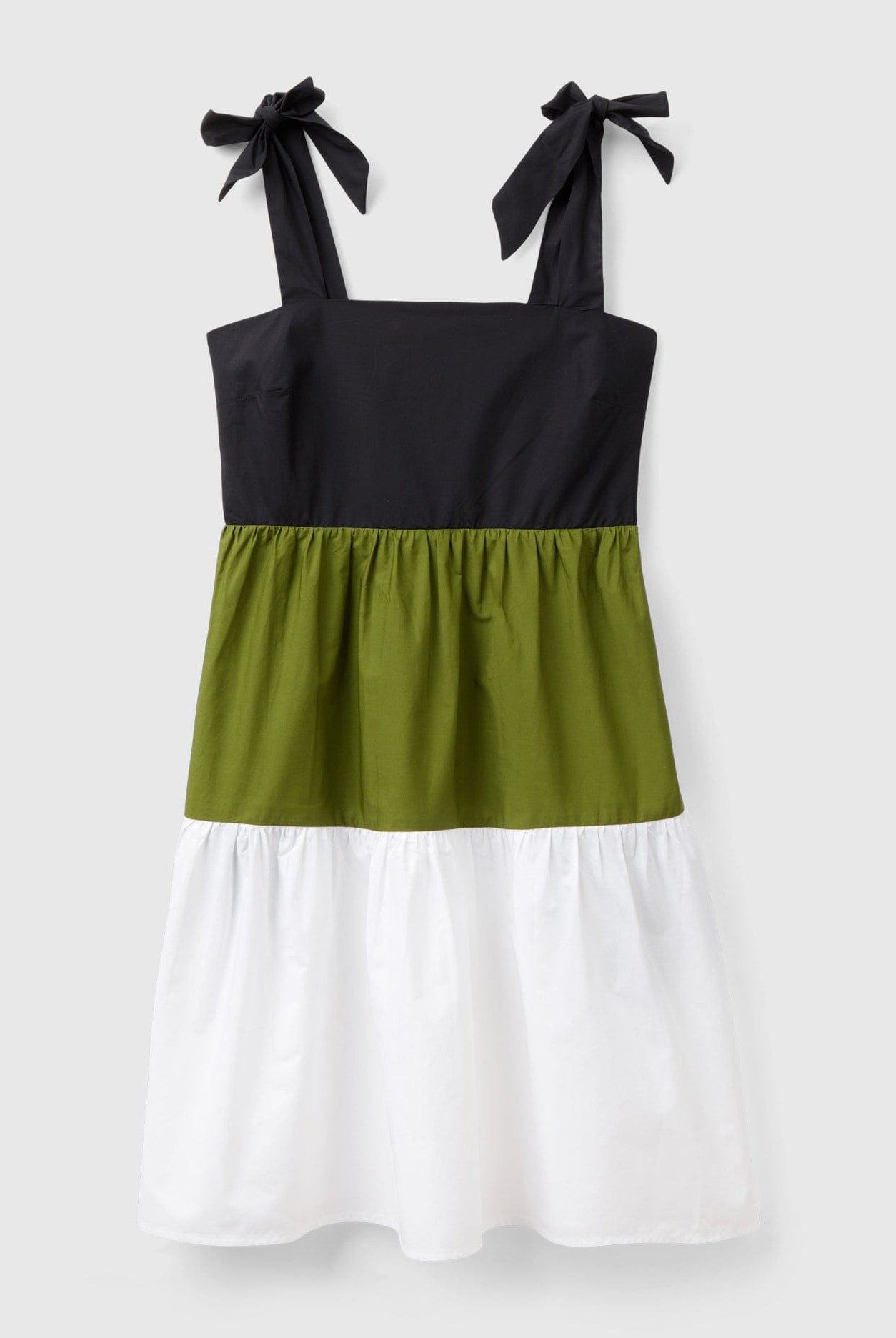 يونايتد كولورز اوف بينيتون فستان نسائي قصير بدون اكمام وبفيونكة على الحمالات