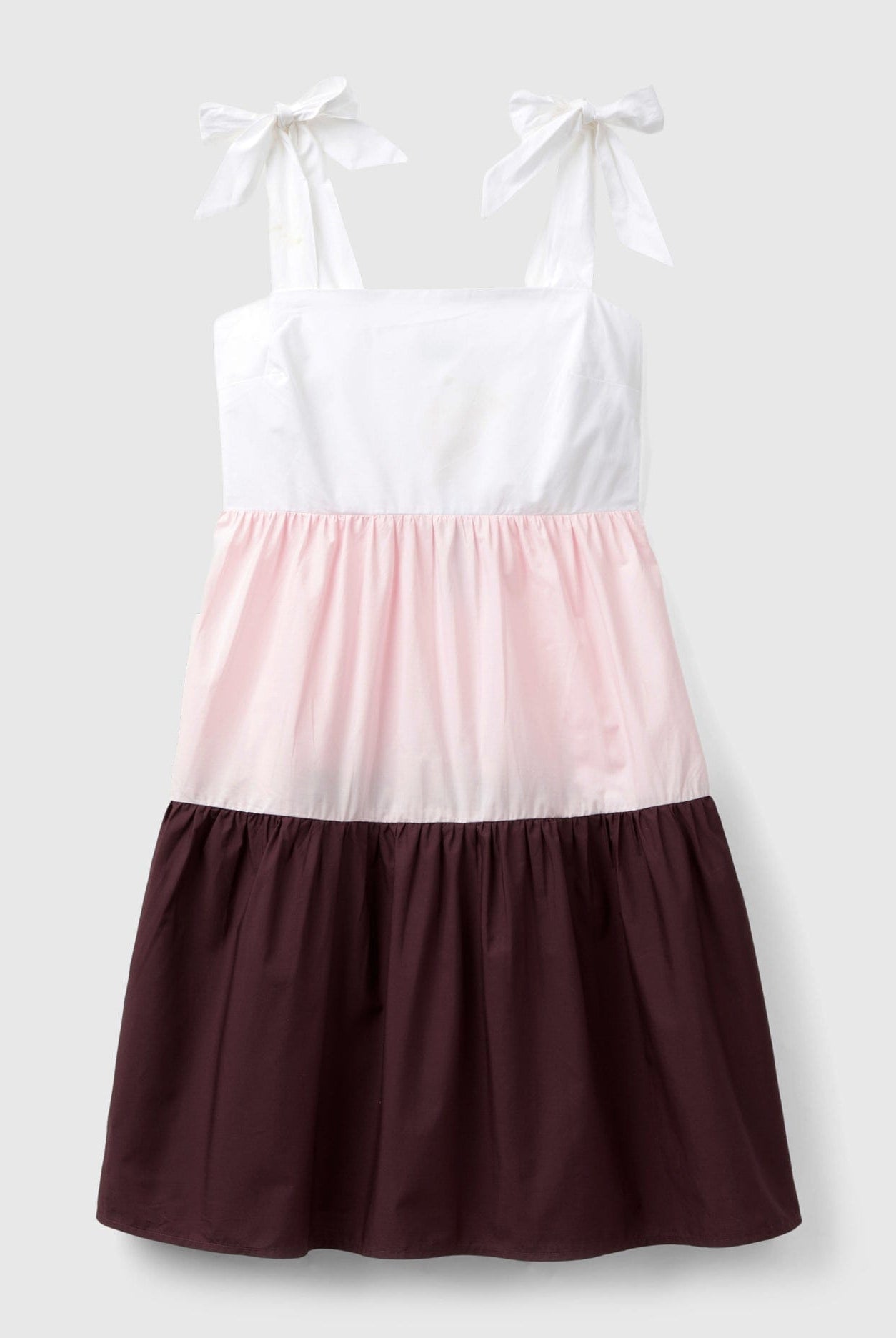 يونايتد كولورز اوف بينيتون فستان نسائي قصير بدون اكمام وبفيونكة على الحمالات