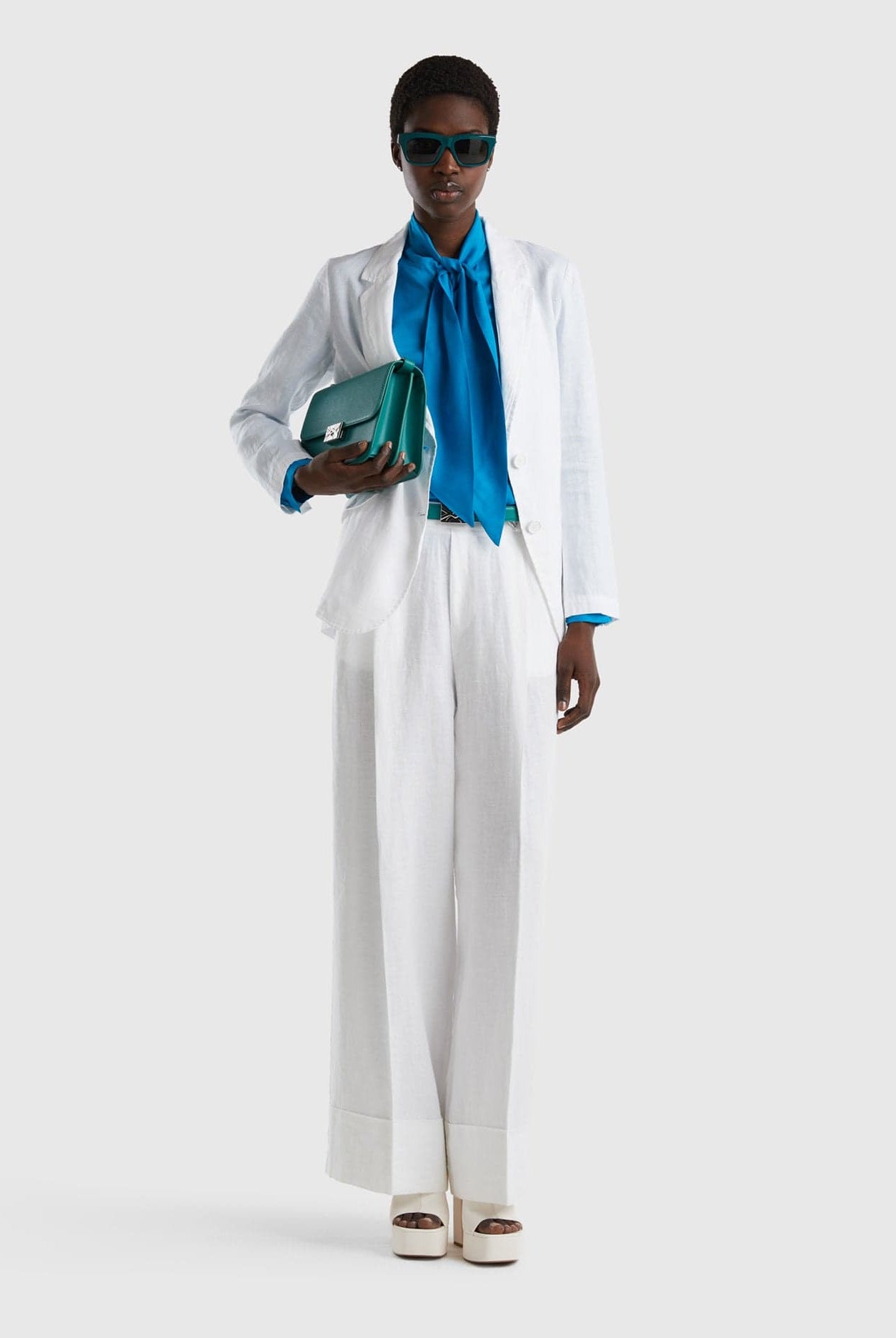 يونايتد كولورز اوف بينيتون بنطلون بالازو كتان خالص 100%