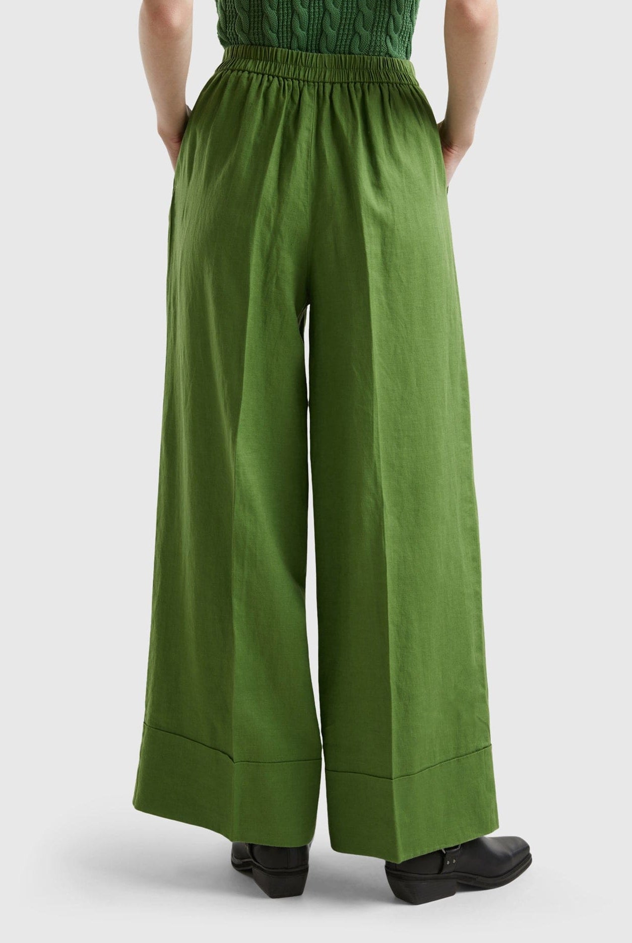 يونايتد كولورز اوف بينيتون بنطلون بالازو كتان خالص 100%