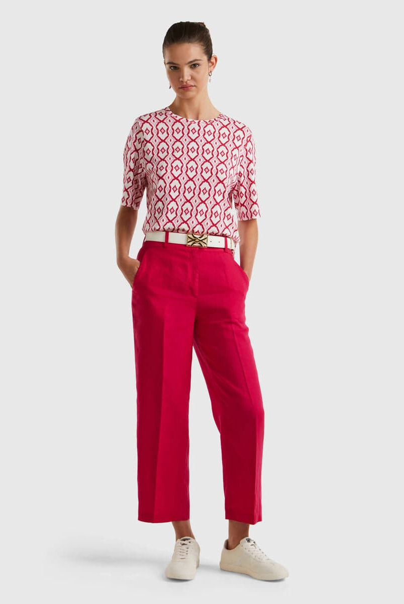 يونايتد كولورز اوف بينيتون بنطلون كلاسيك نسائي واسع وبجيوب جانبيه