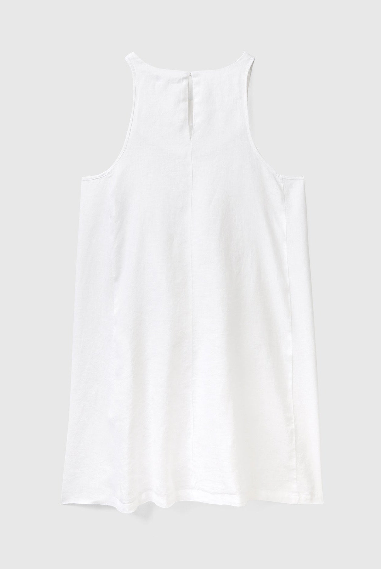 يونايتد كولورز اوف بينيتون فستان قصير نسائي بدون أكمام من الكتان الخالص