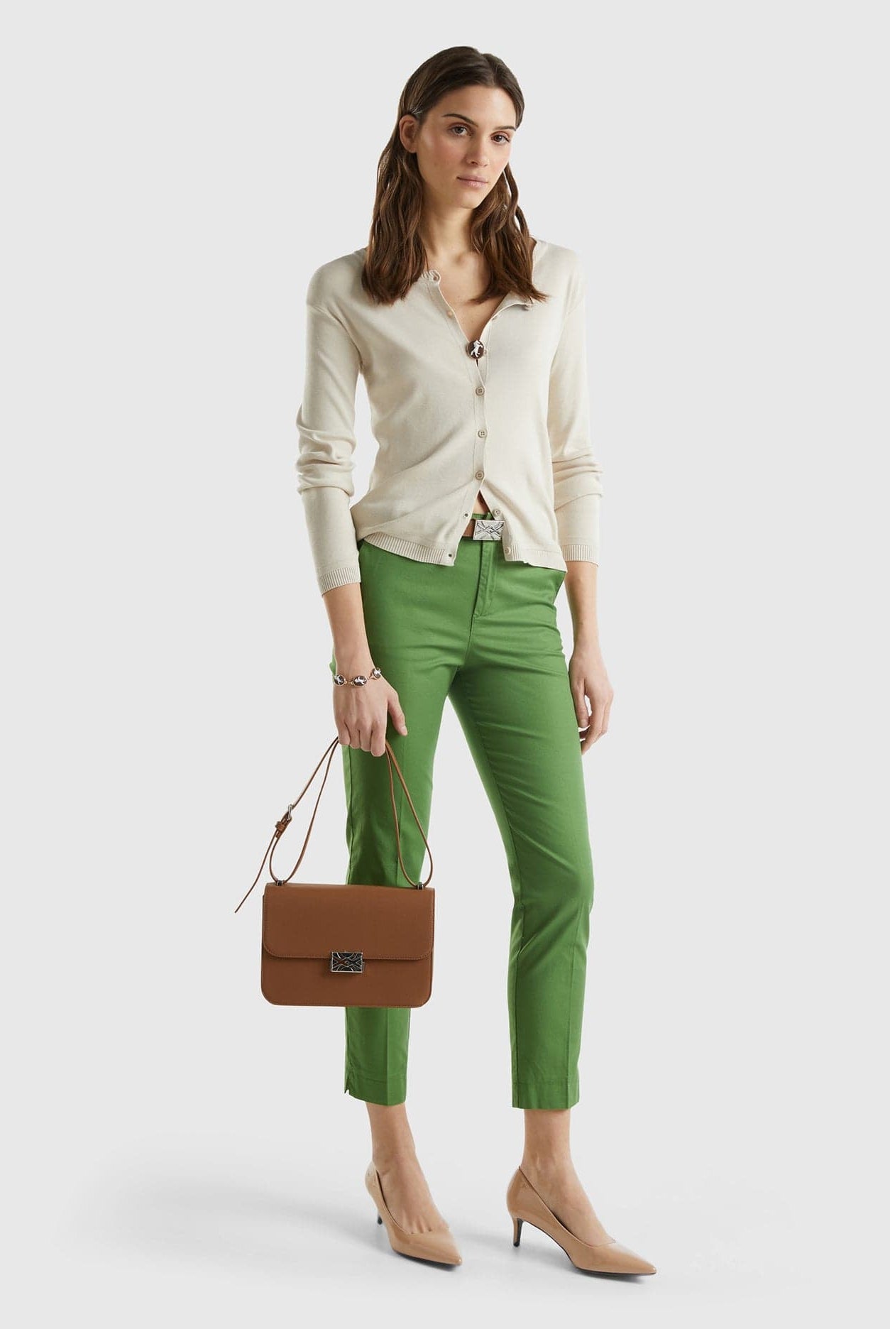 يونايتد كولورز اوف بينيتون بنطلون شينو قطن مطاطي سادة رجالي