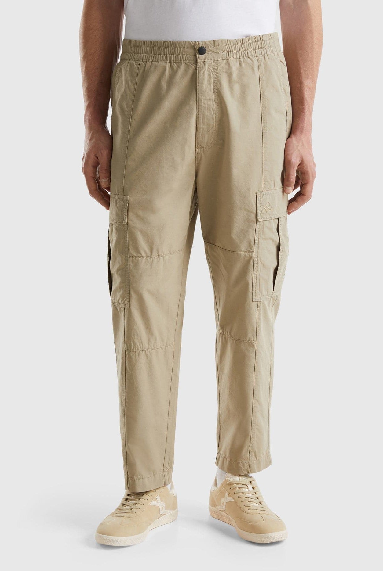 يونايتد كولورز اوف بينيتون بنطلون كارجو بخصر برباط وجيب كبير قطن 100%