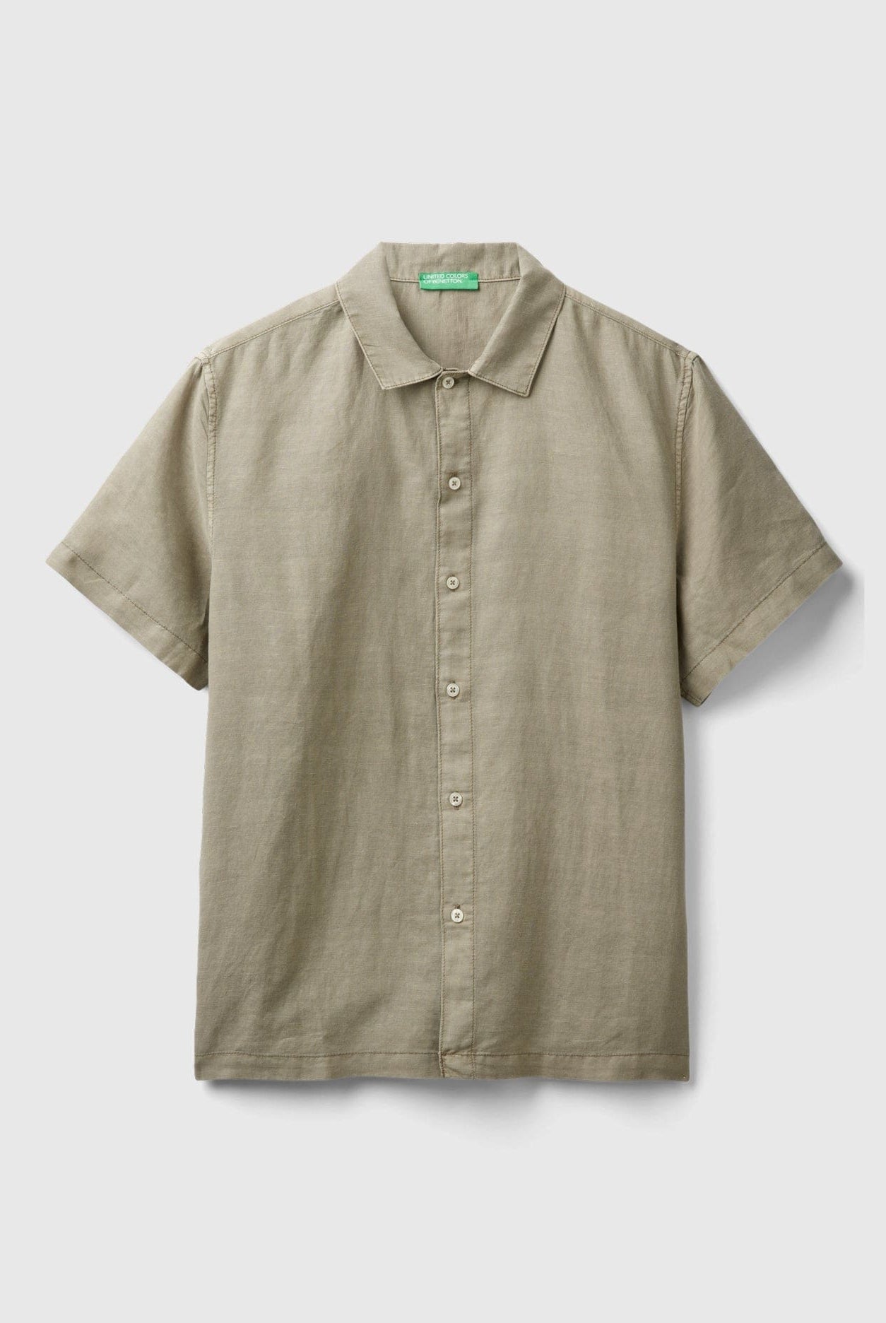 يونايتد كولورز اوف بينيتون قميص بأكمام قصيرة من مزيج الكتان والقطن