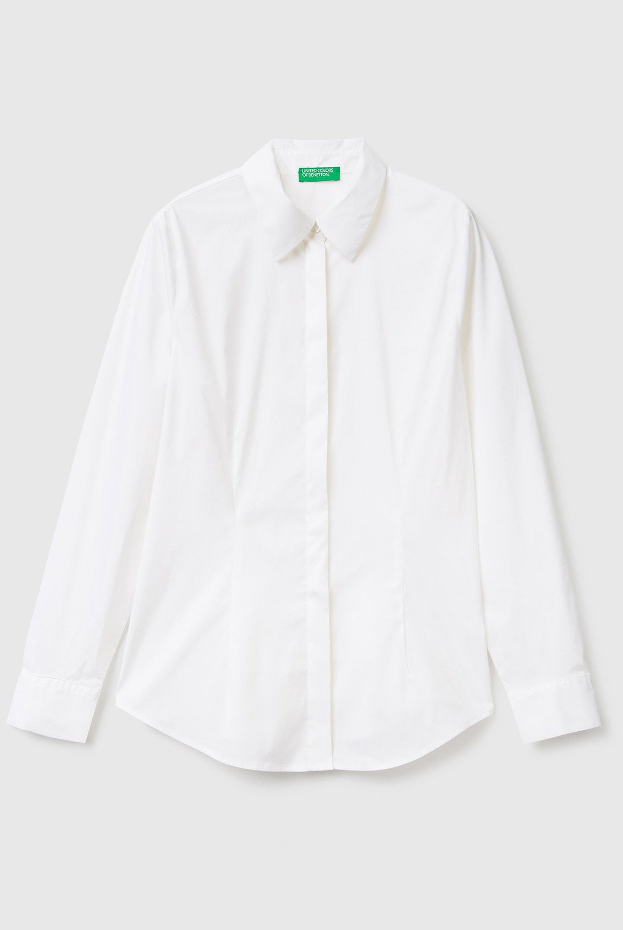 يونايتد كولورز اوف بينيتون قميص نسائي من خليط القطن المطاطي