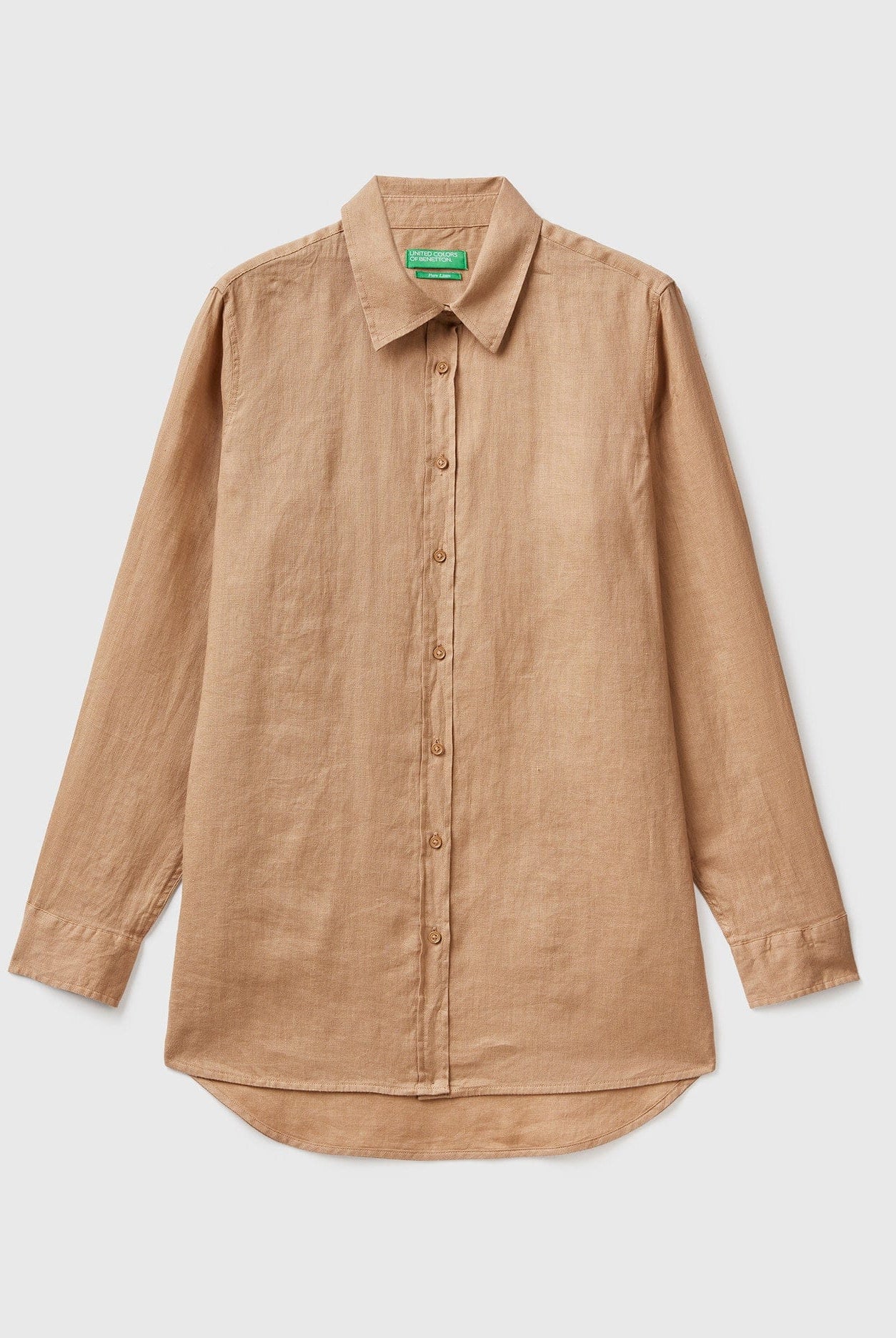 يونايتد كولورز اوف بينيتون قميص طويل من الكتان الخالص