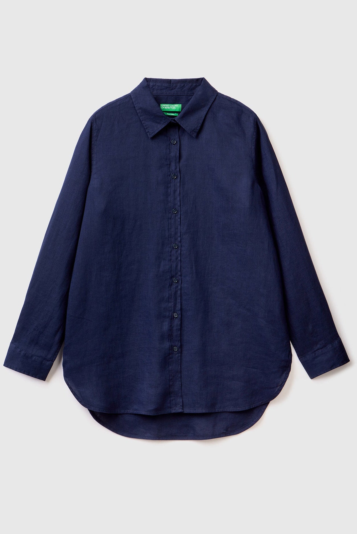 يونايتد كولورز اوف بينيتون قميص طويل من الكتان الخالص