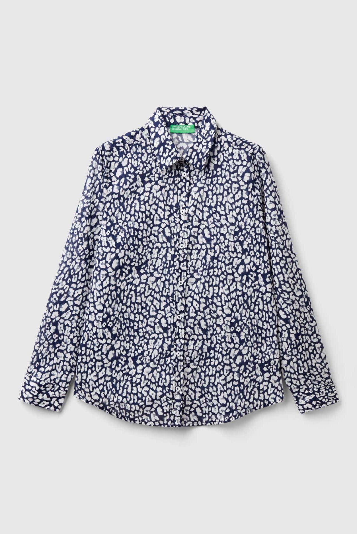 يونايتد كولورز اوف بينيتون قميص نسائي مزخرف كم طويل