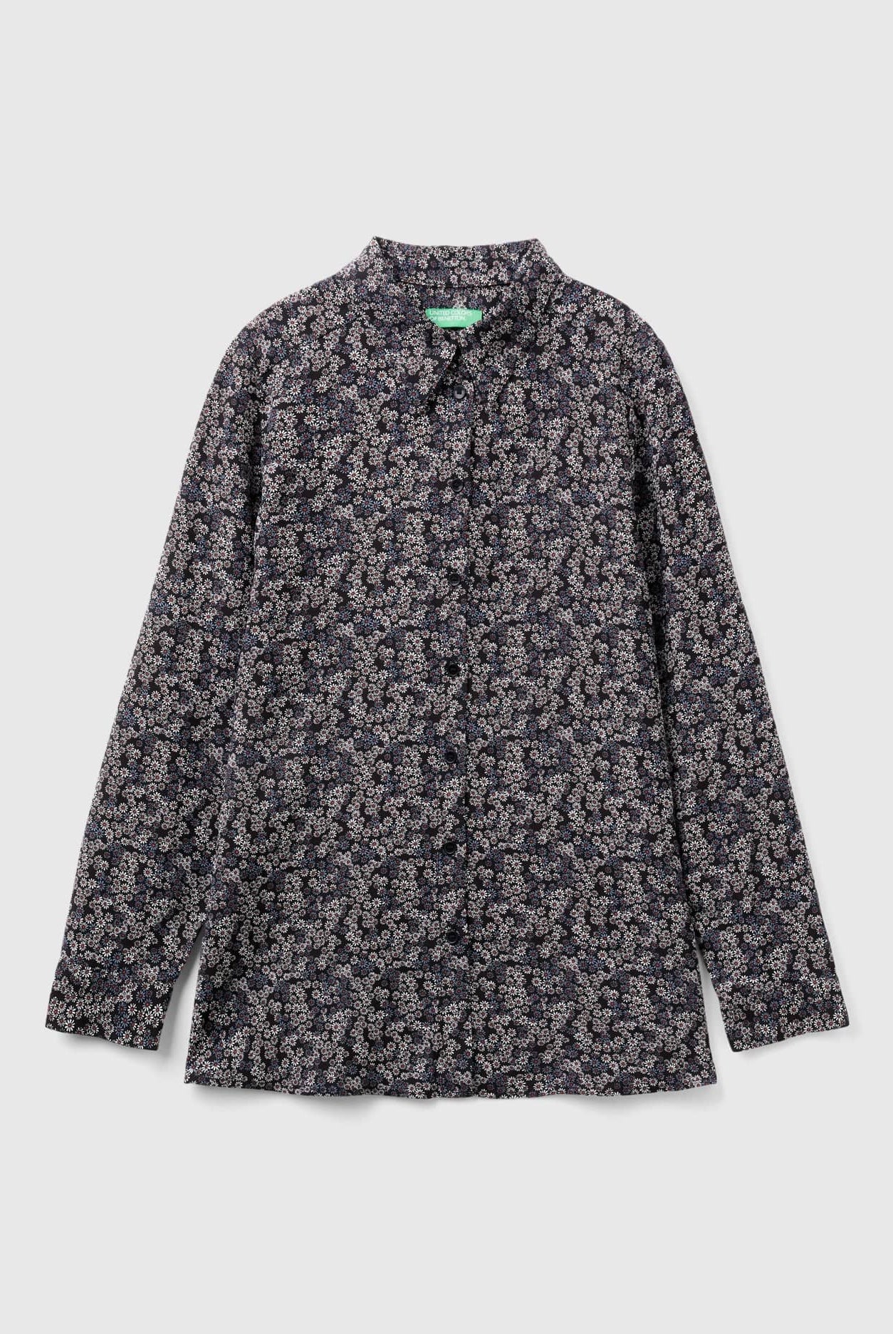 يونايتد كولورز اوف بينيتون قميص نسائي منقوش من الفسكوز