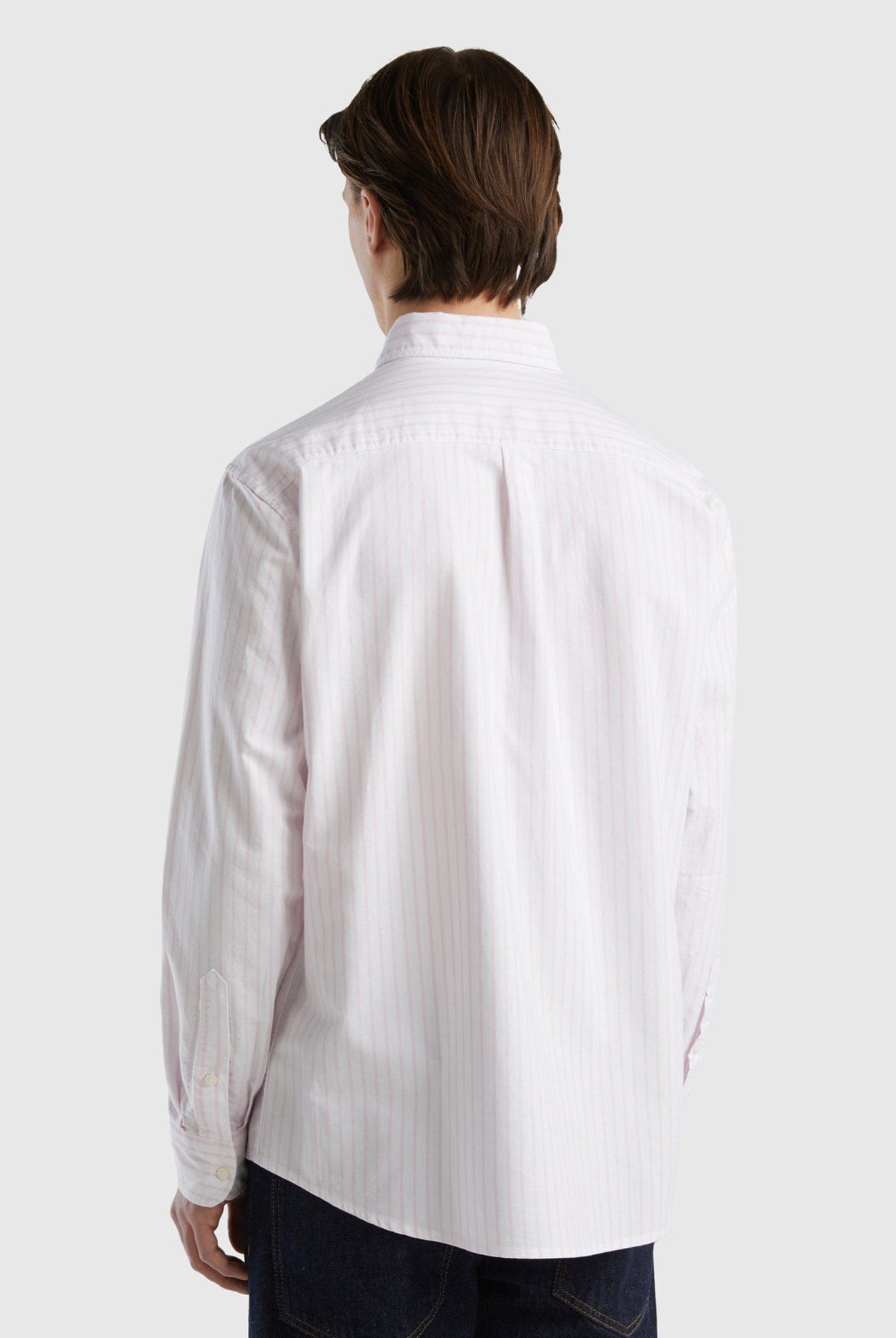 يونايتد كولورز اوف بينيتون قميص مخطط بالطول من القطن الخالص 100% رجالي