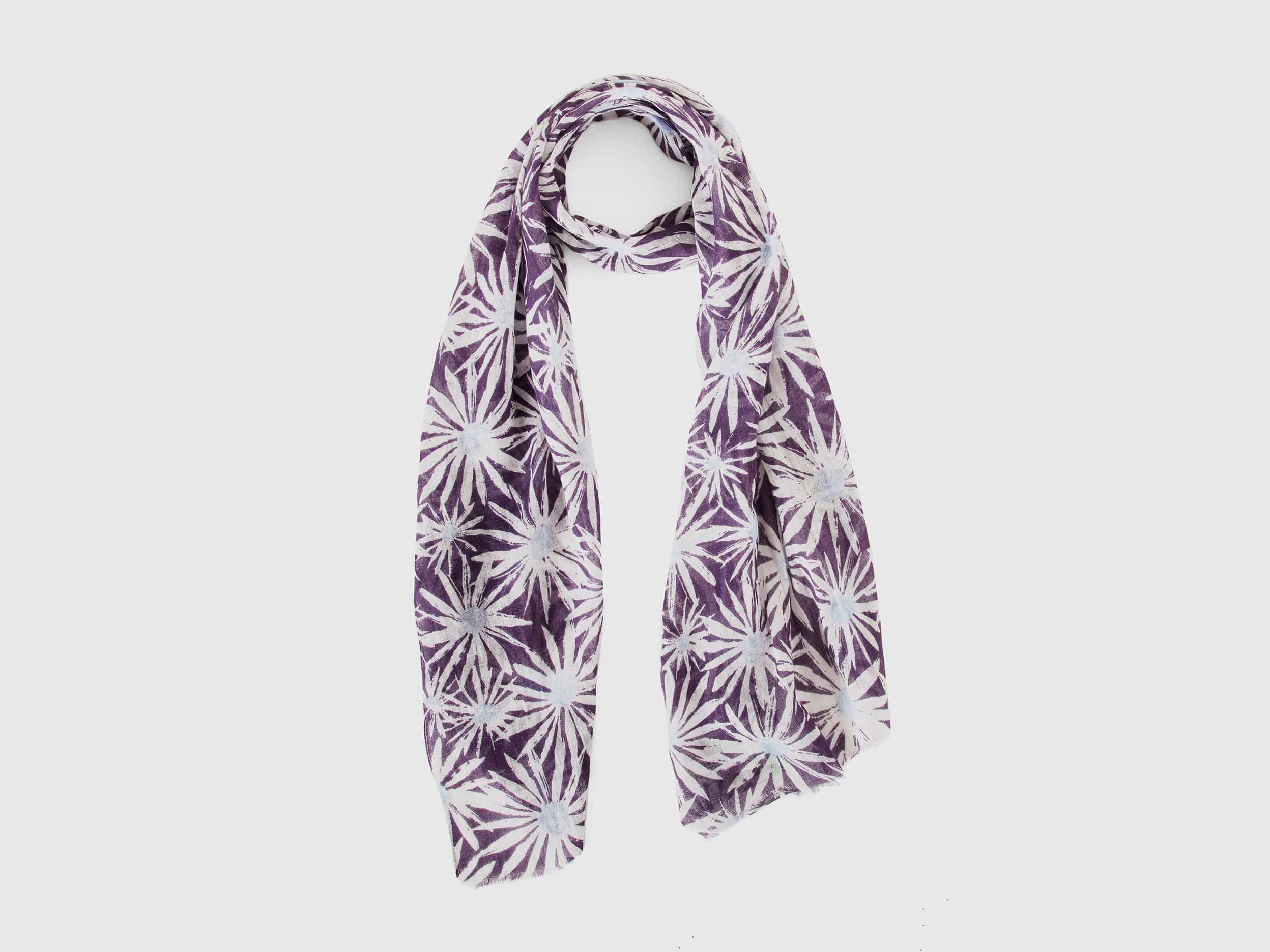 يونايتد كولورز اوف بينيتون وشاح من الكتان والقطن