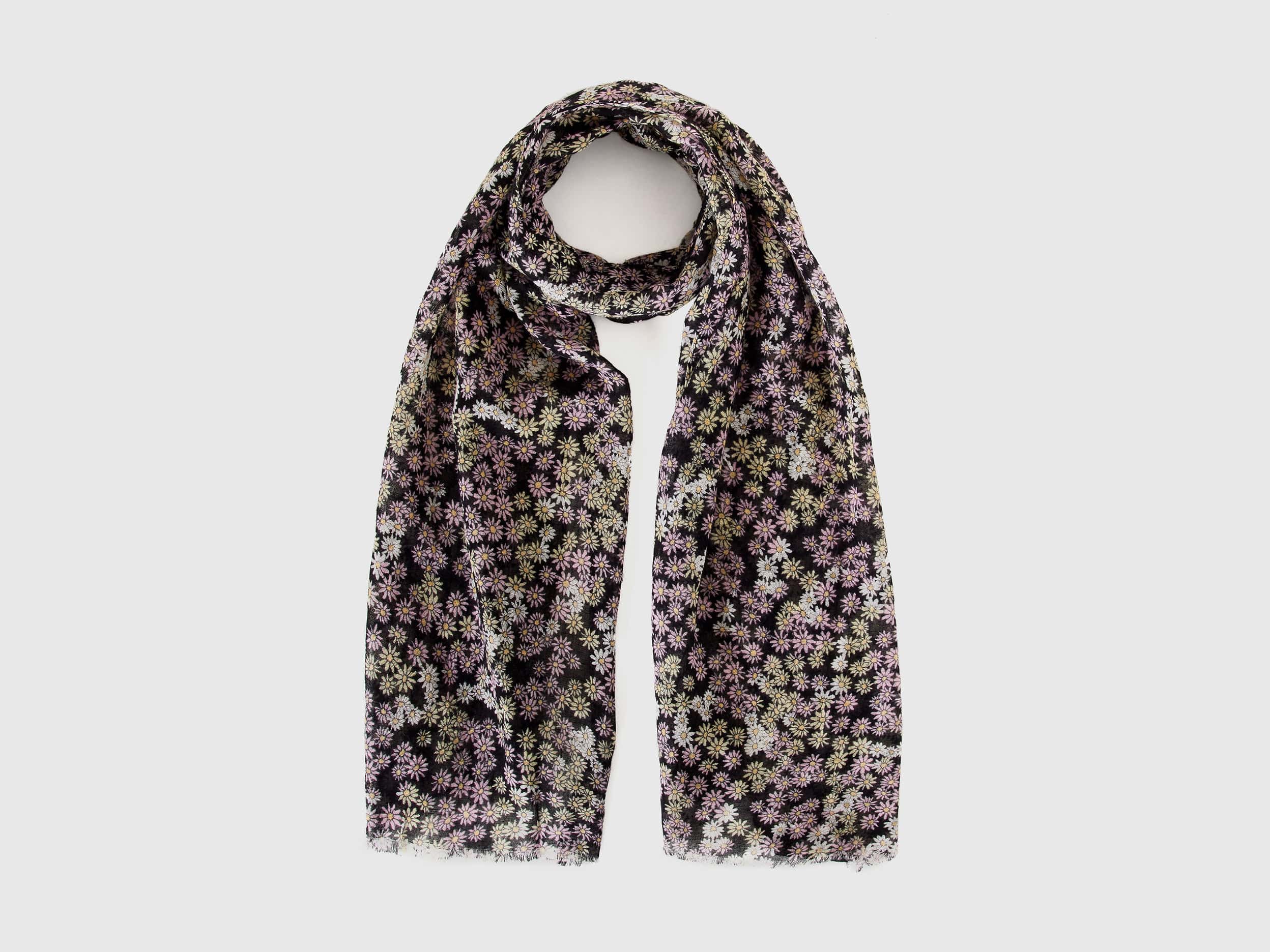 يونايتد كولورز اوف بينيتون وشاح من الكتان والقطن