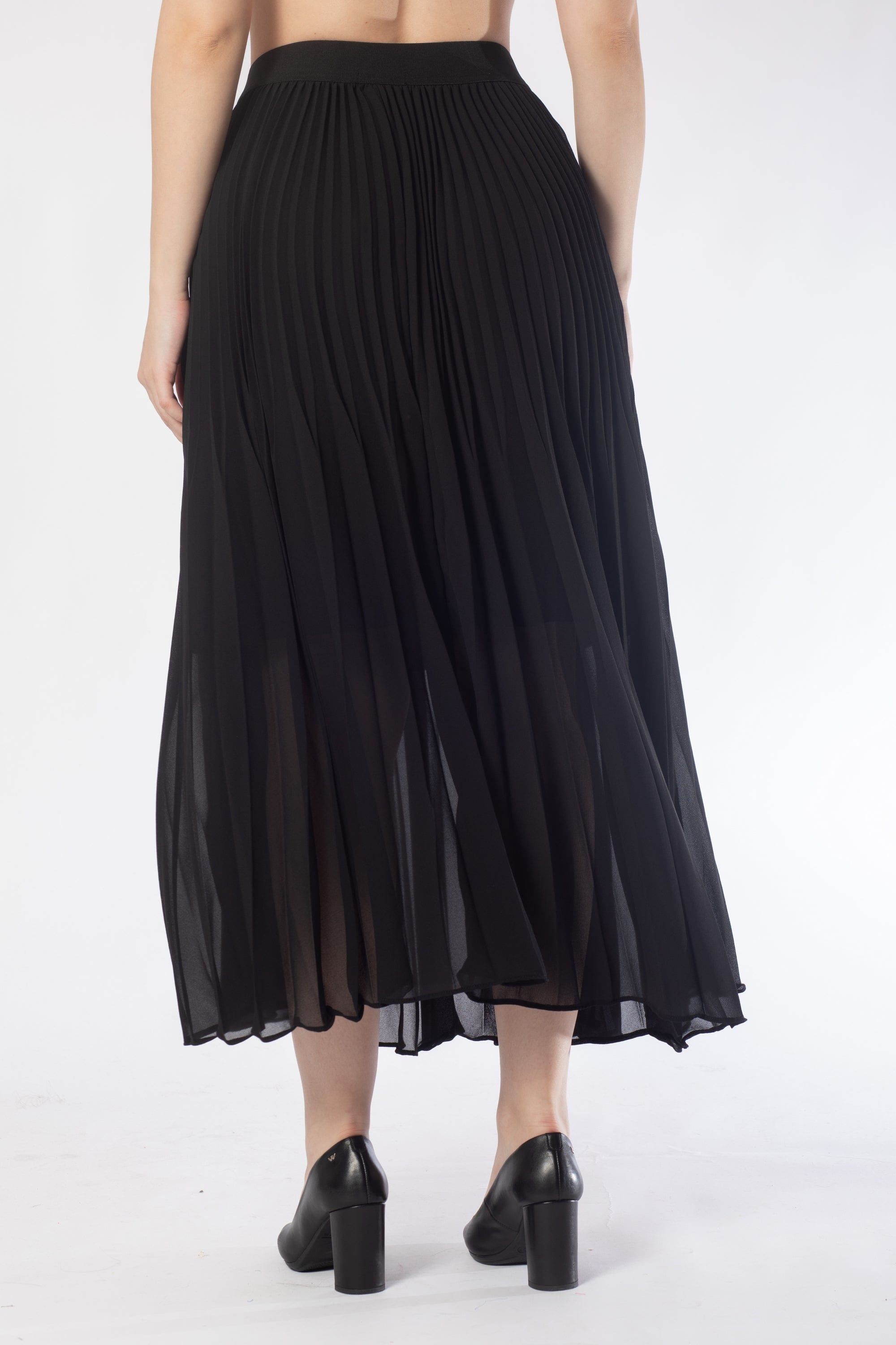 تنورة ميدي بكسرات سادة نسائي