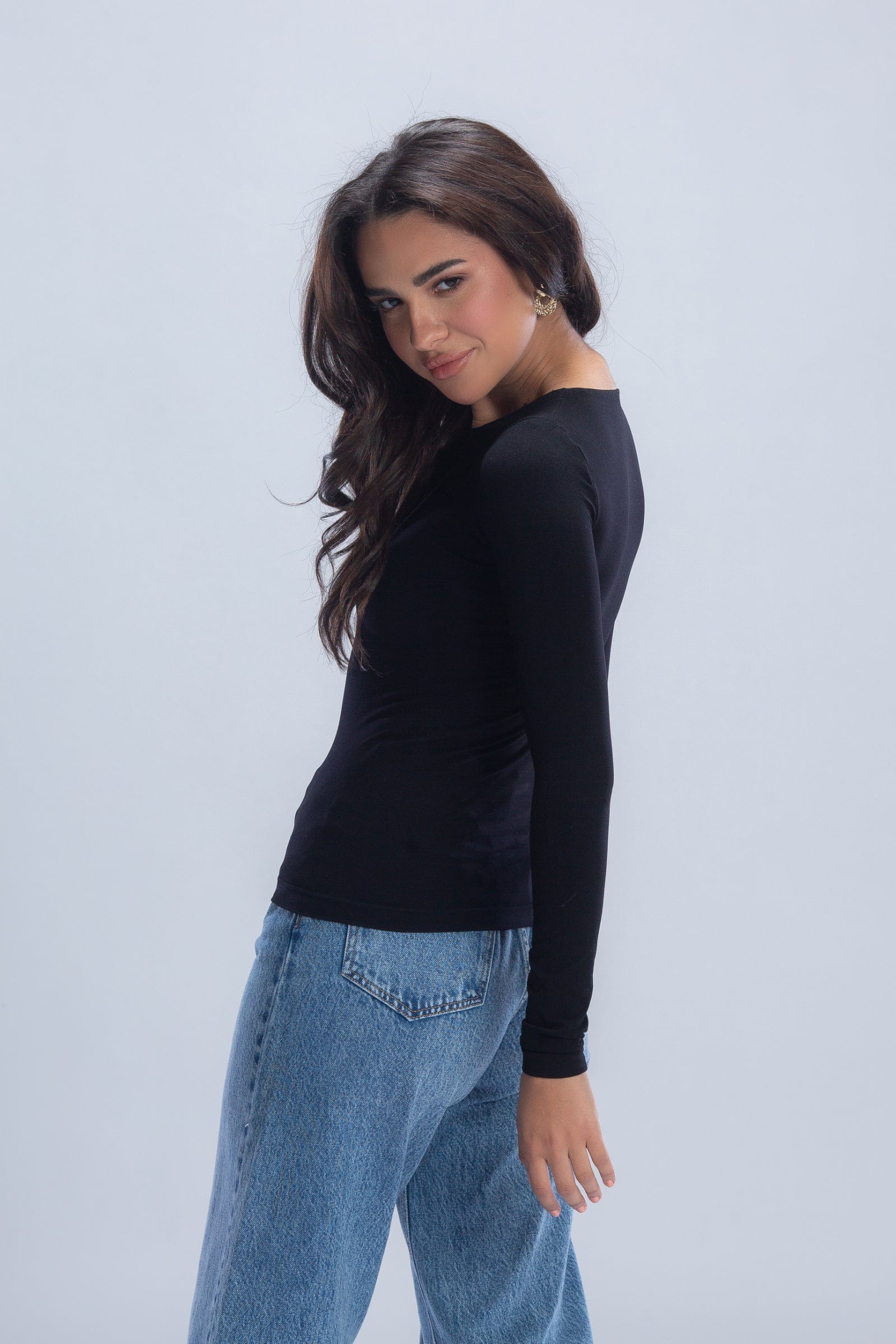 كارينا بلوزة كم طويل من الفيسكوز